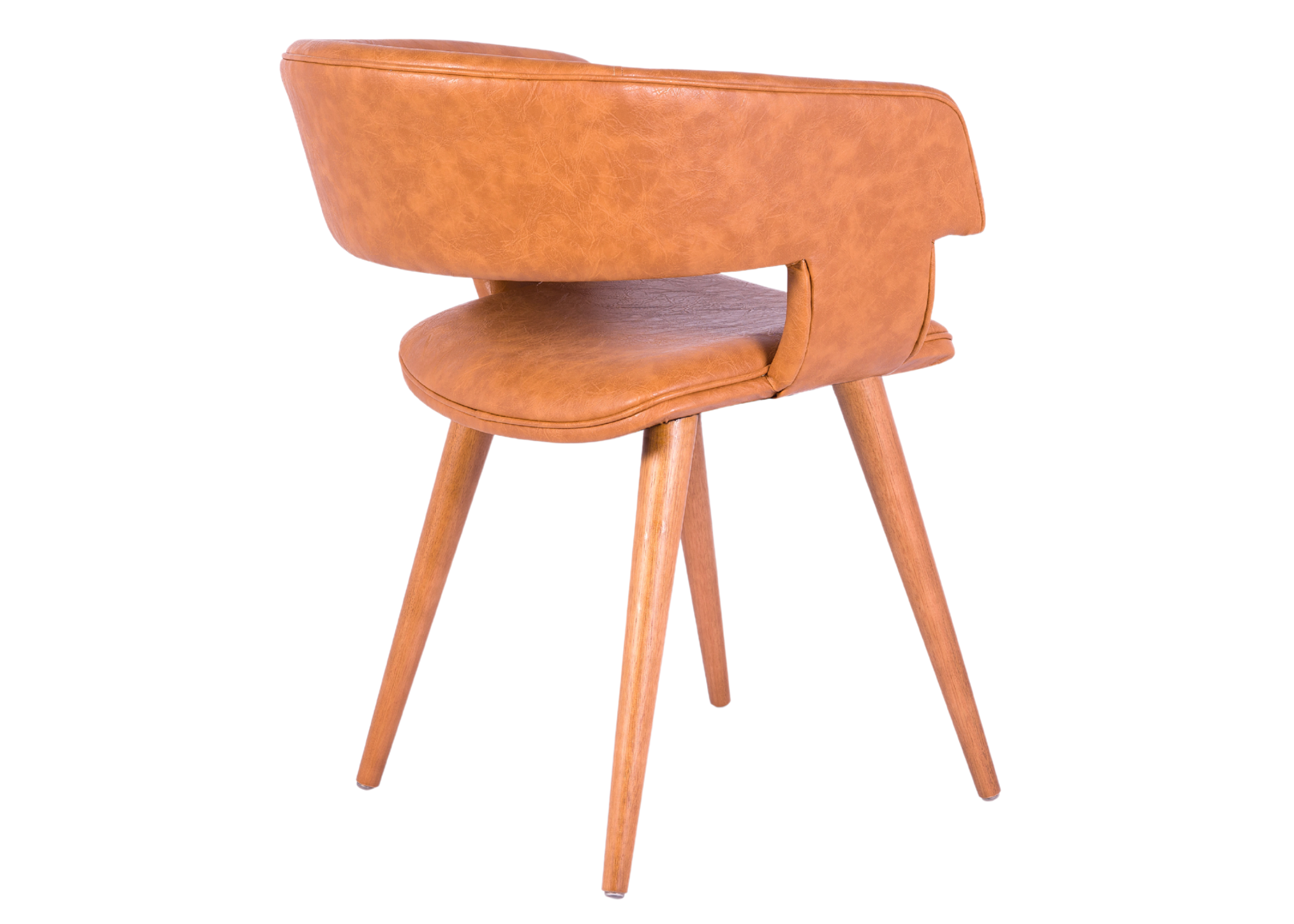Cadeira de sala de jantar Valentina com pés palito em laminado tingido, design elegante que valoriza ambientes sofisticados.