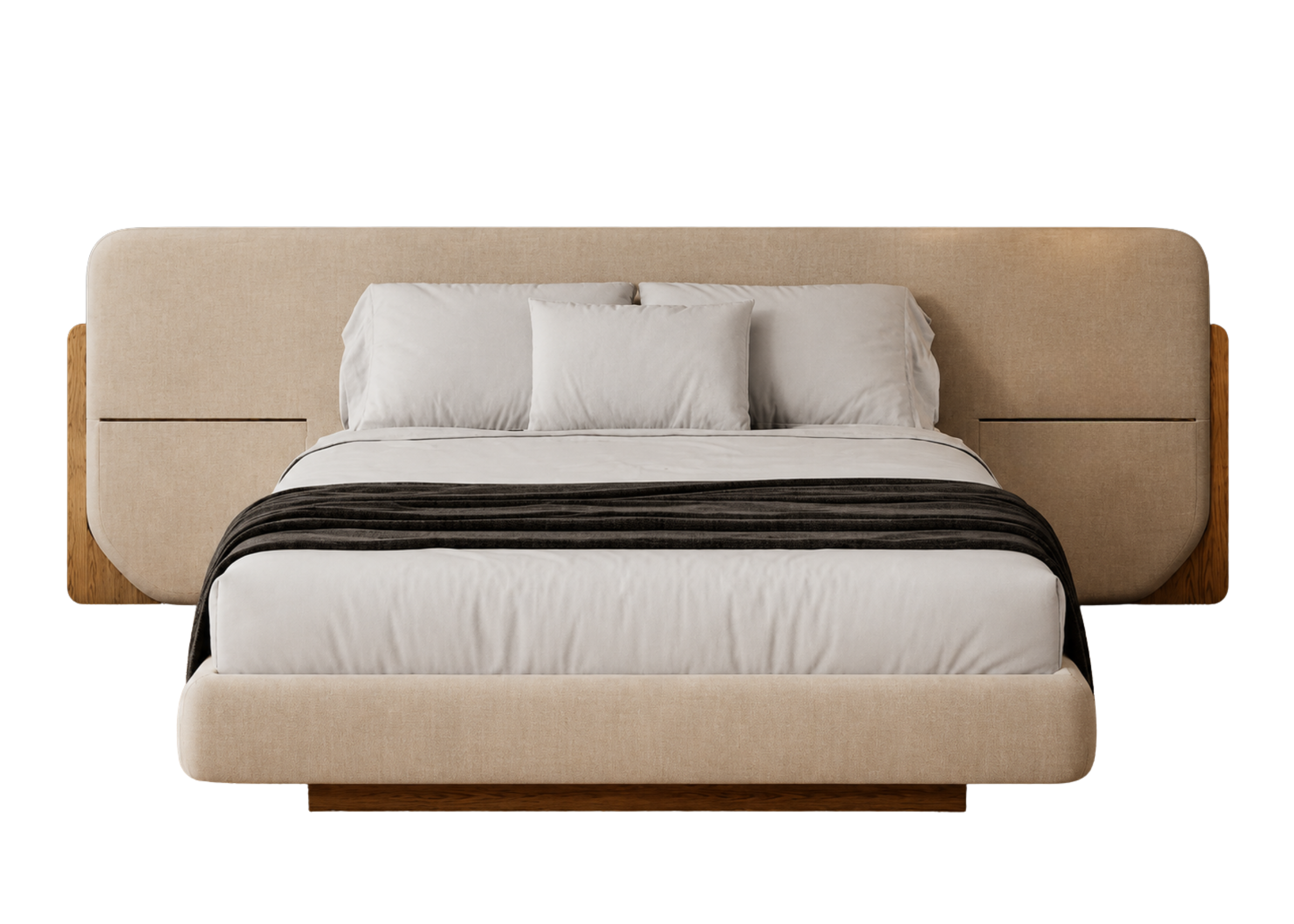 Cama Donatello com cabeceira sofisticada, apresentando design elegante e confortável, ideal para compor quartos modernos e refinados.