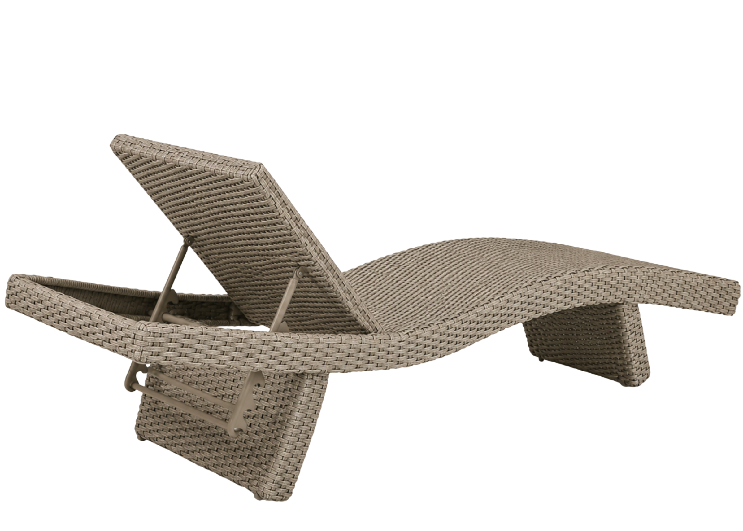 Chaise Capri para área externa com design moderno e acabamento em corda náutica, apresentando elegância e conforto para varandas, jardins e áreas de lazer.