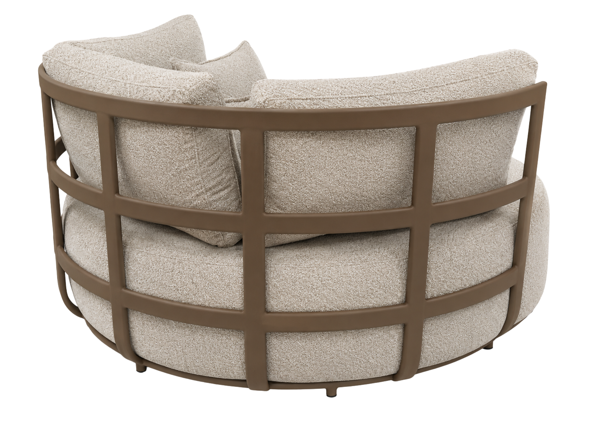 Chaise para área externa modelo Costa com detalhe nas costas em alumínio, apresentando design sofisticado e moderno para varandas e jardins.