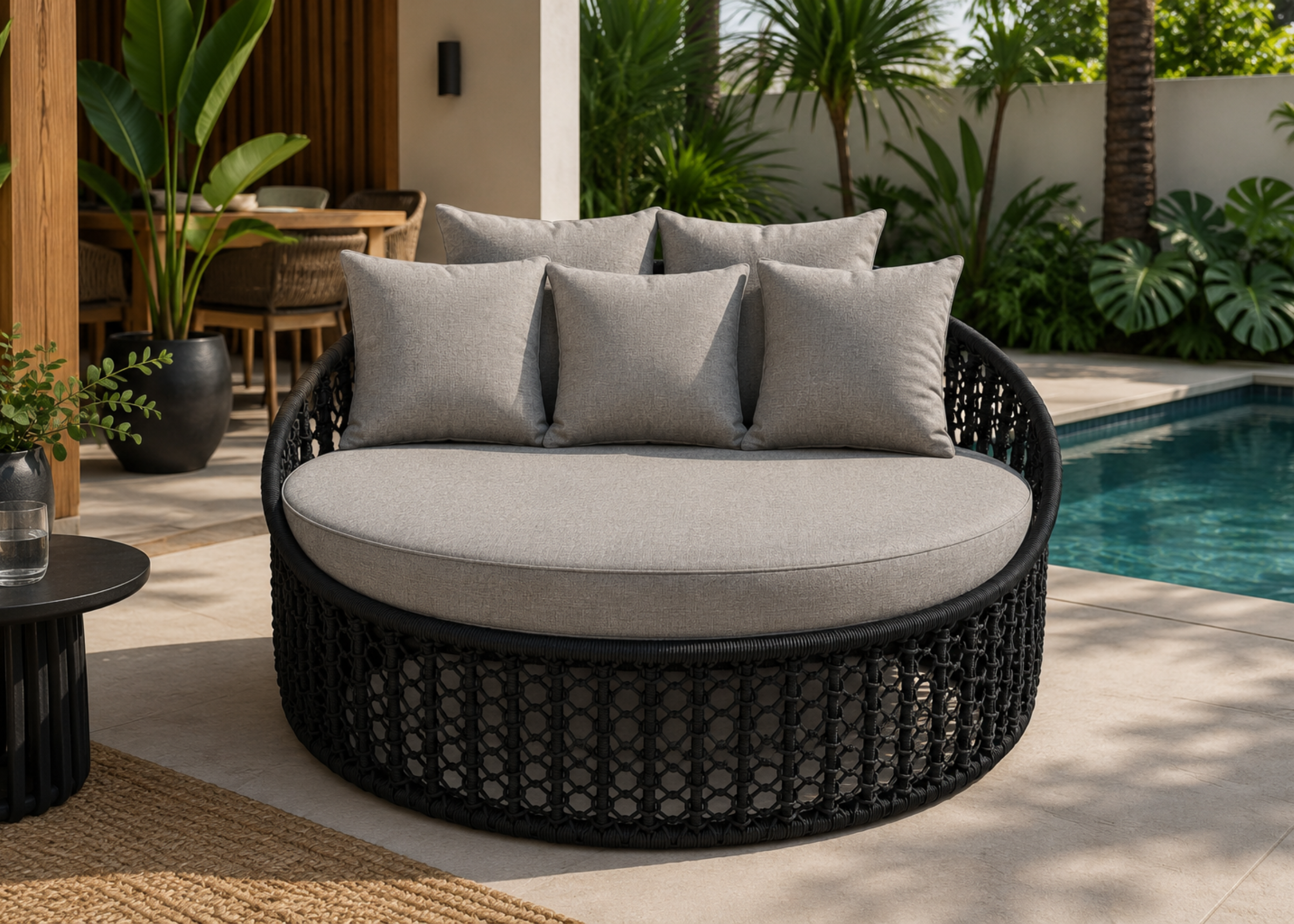 Chaise para área externa modelo Terrace com conforto e resistência, ideal para compor espaços ao ar livre com elegância e durabilidade.