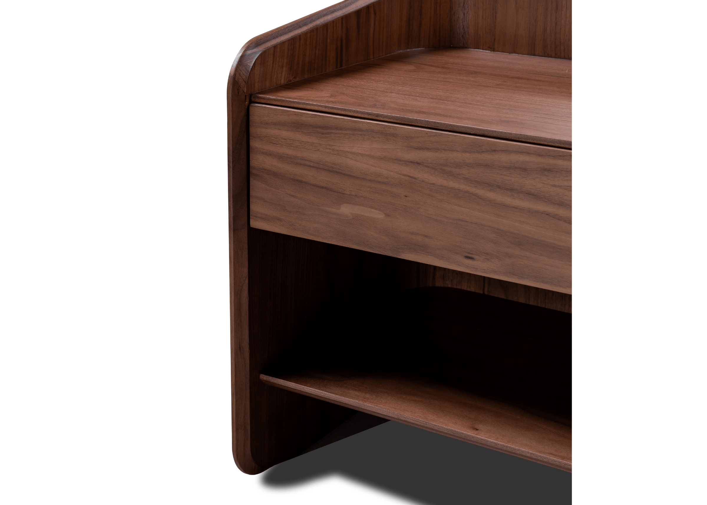 Mesa de Cabeceira Dublin com base em lamina de madeira e nicho inferior
