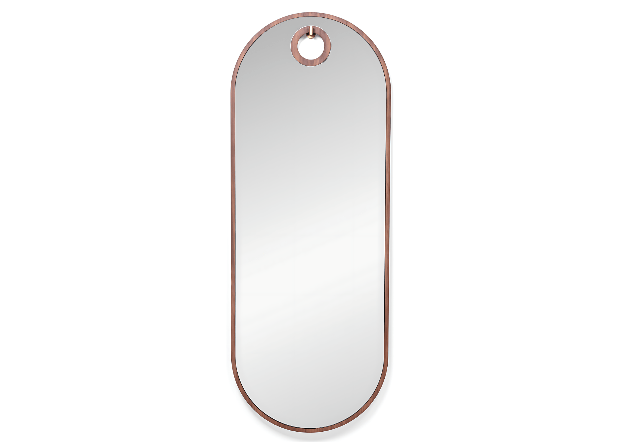 Espelho Decorativo Arthemis Oblongo: Design capsula arredondado para um ambiente harmonioso.