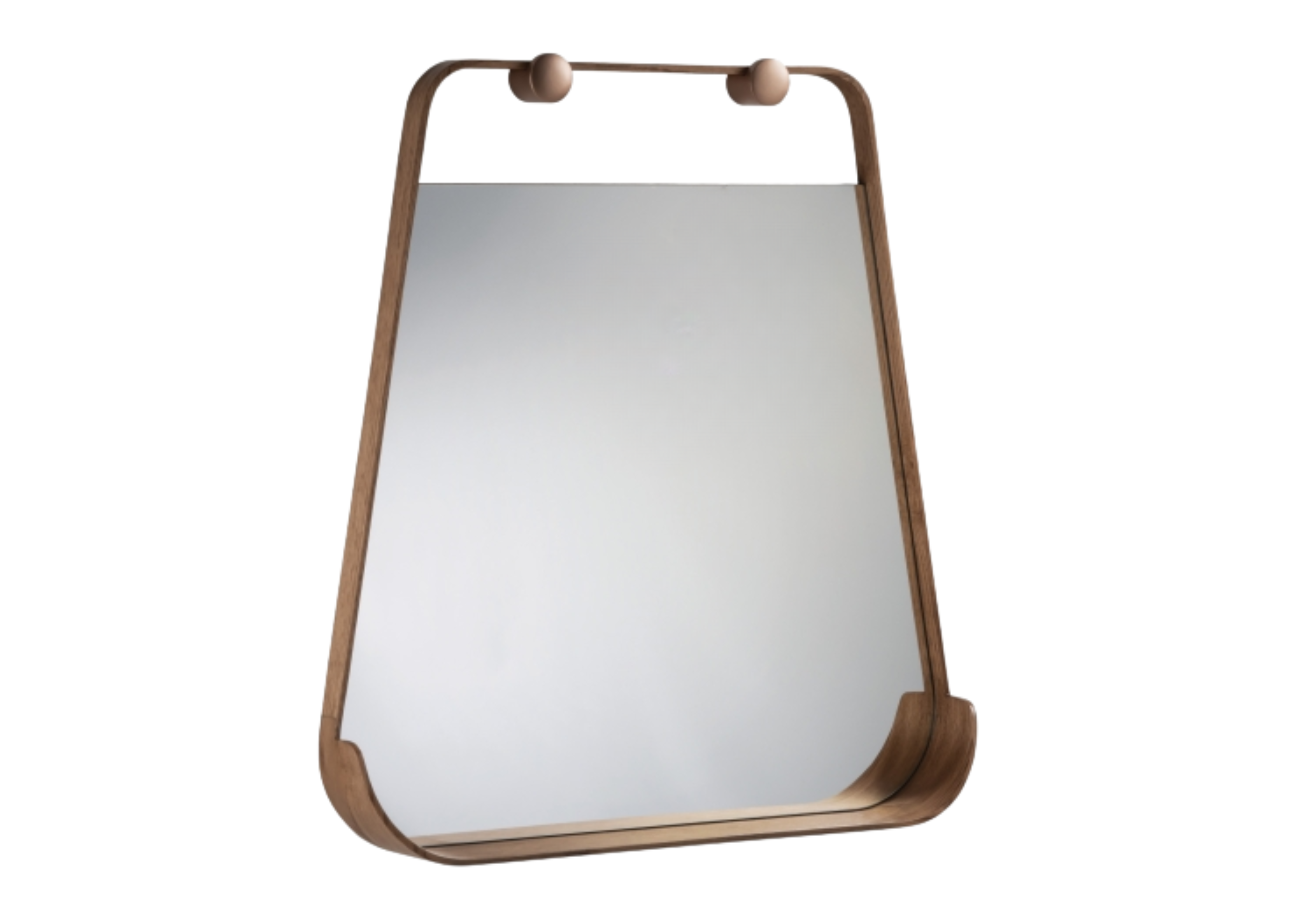 Espelho prata modelo Cártago com moldura em lâmina de carvalho, design moderno e sofisticado, ideal para ambientes elegantes.