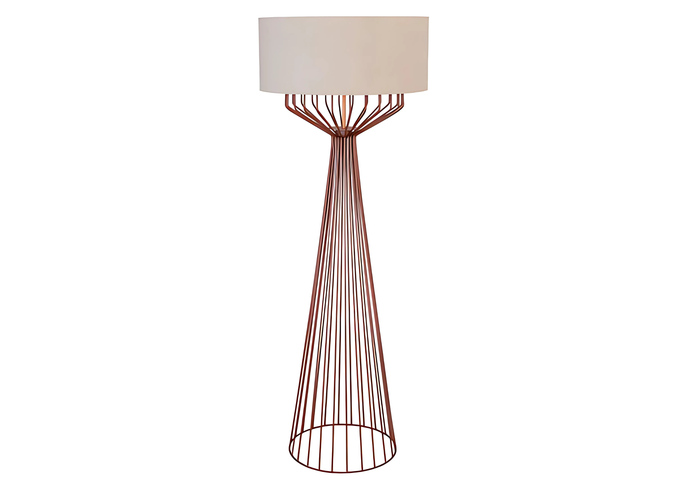 Luminária de coluna com base em aço carbono e acabamento cobre, combinando modernidade e elegância para ambientes sofisticados.