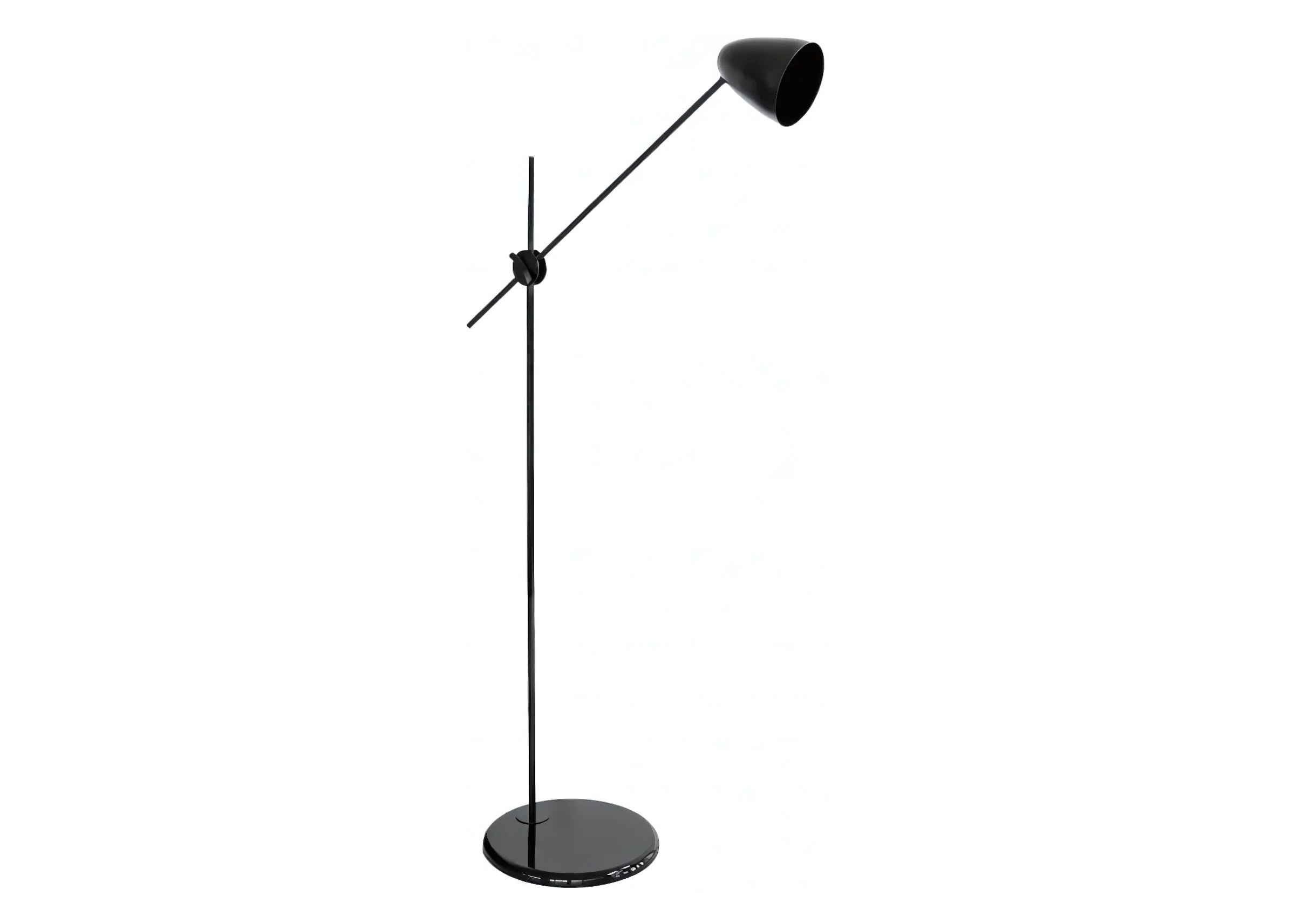 Luminária de coluna de chão estilo industrial, luxuosa e preta, perfeita para complementar ambientes modernos com um toque sofisticado e urbano.