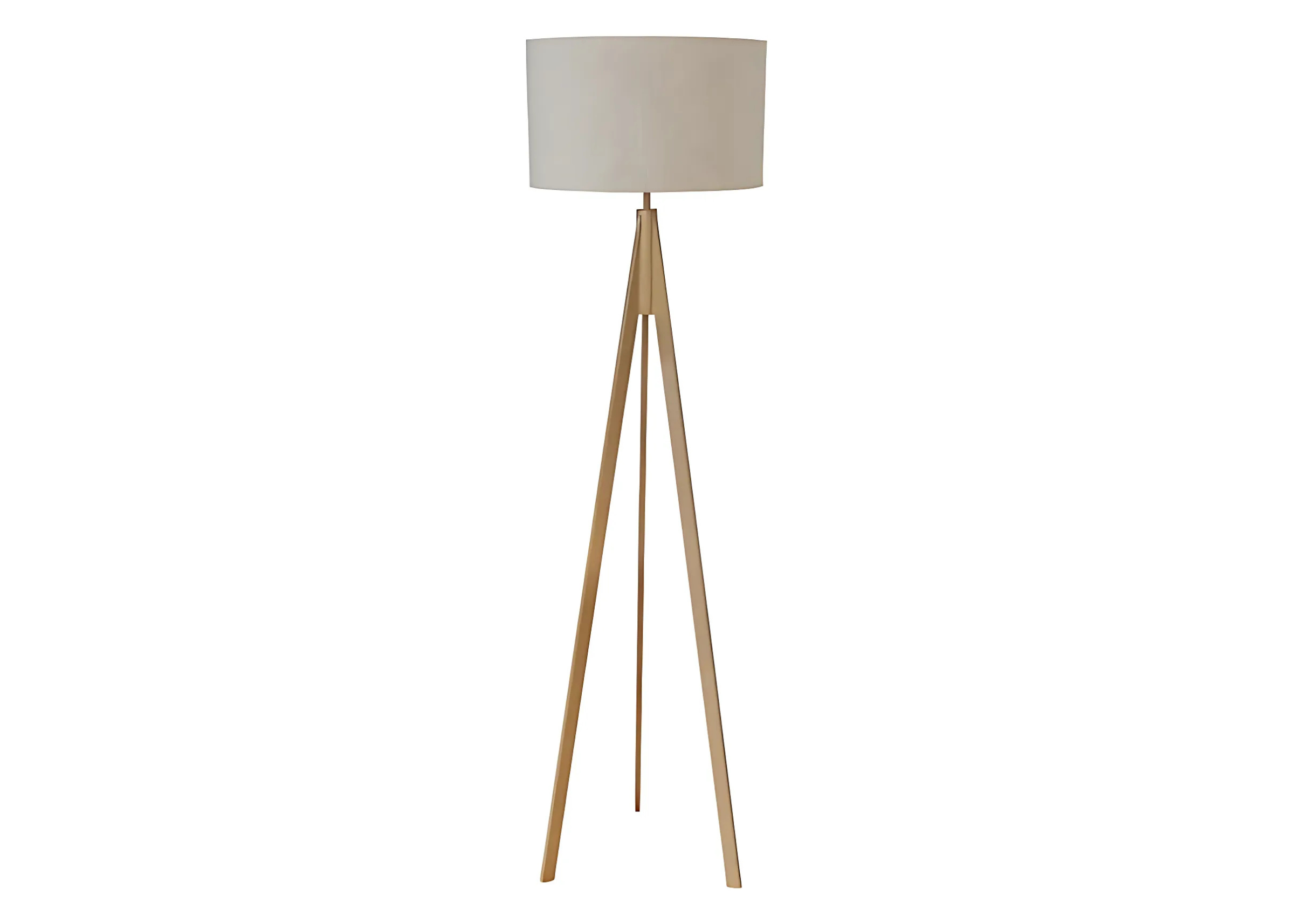 Luminária de coluna de piso com base em madeira, combinando elegância e estilo natural, ideal para iluminar espaços modernos com aconchego.