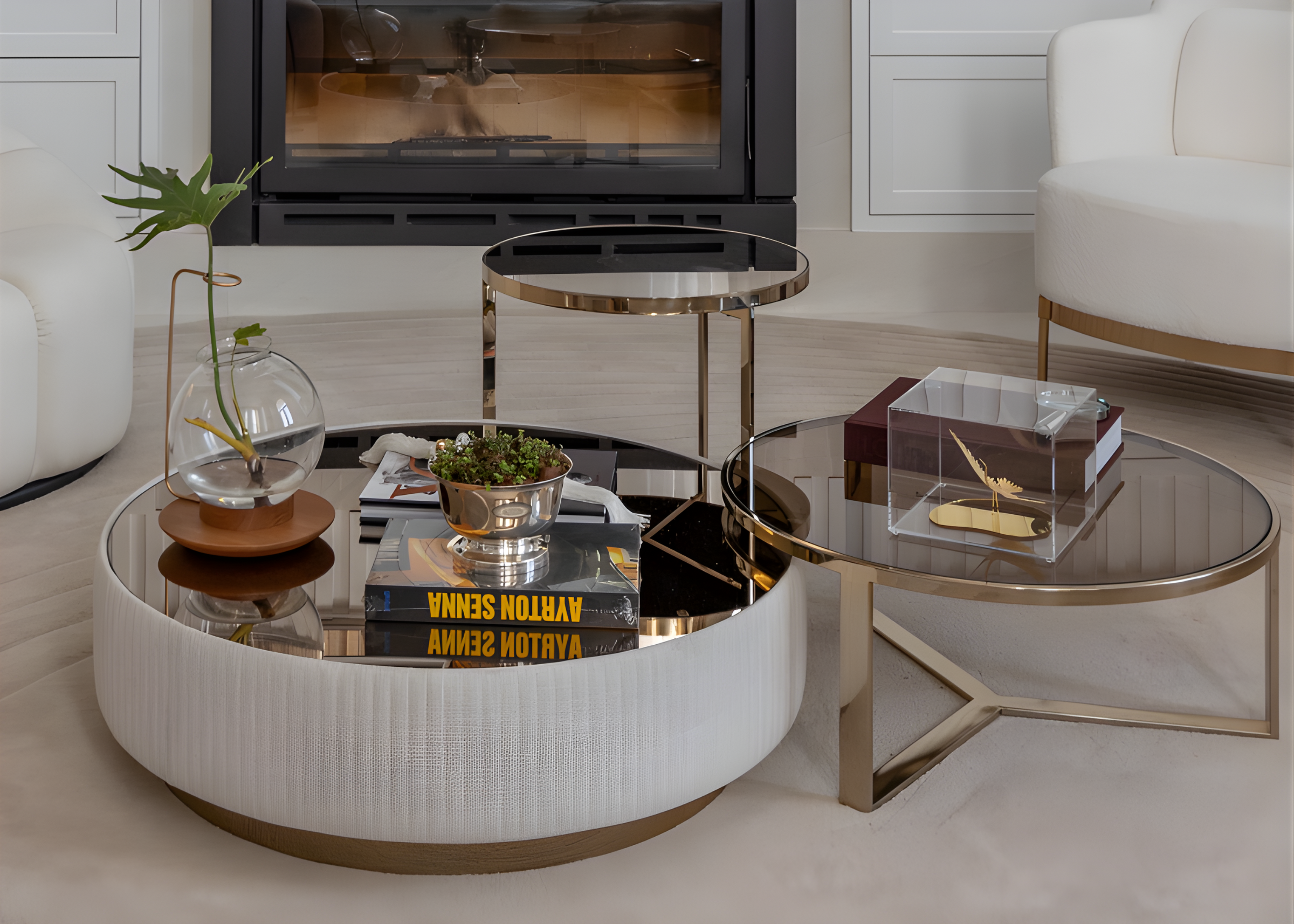 Mesa de centro Channel, combinação perfeita de elegância e sofisticação, ideal para compor salas de estar refinadas e acolhedoras.