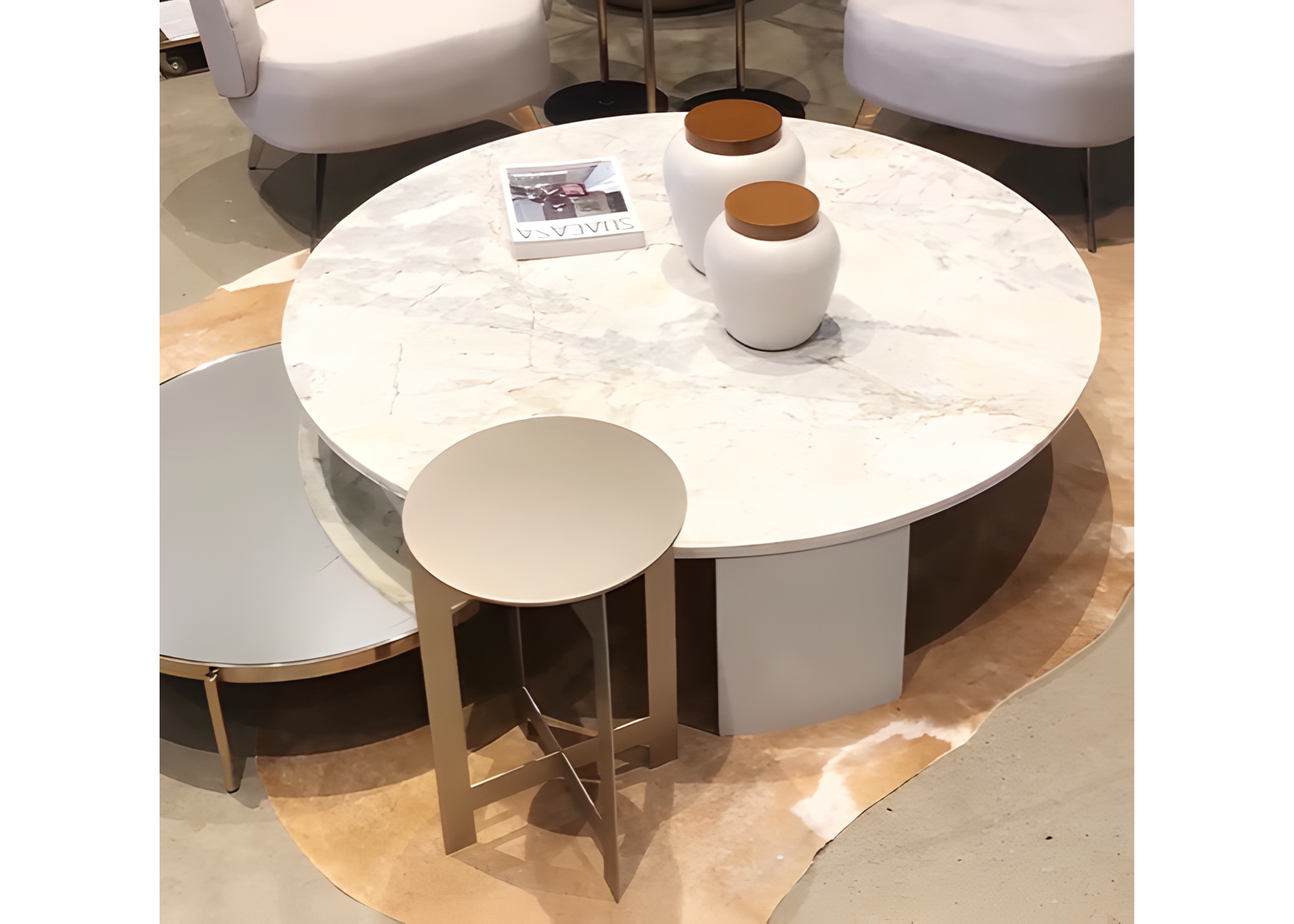 Mesa de centro Imperial elegante para sala de estar, com design sofisticado e acabamento impecável.