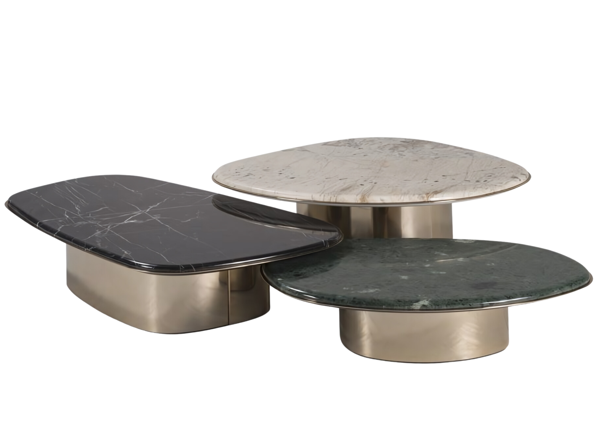 Mesa de Centro Majestosa com tampo em mármore e acabamento refinado.