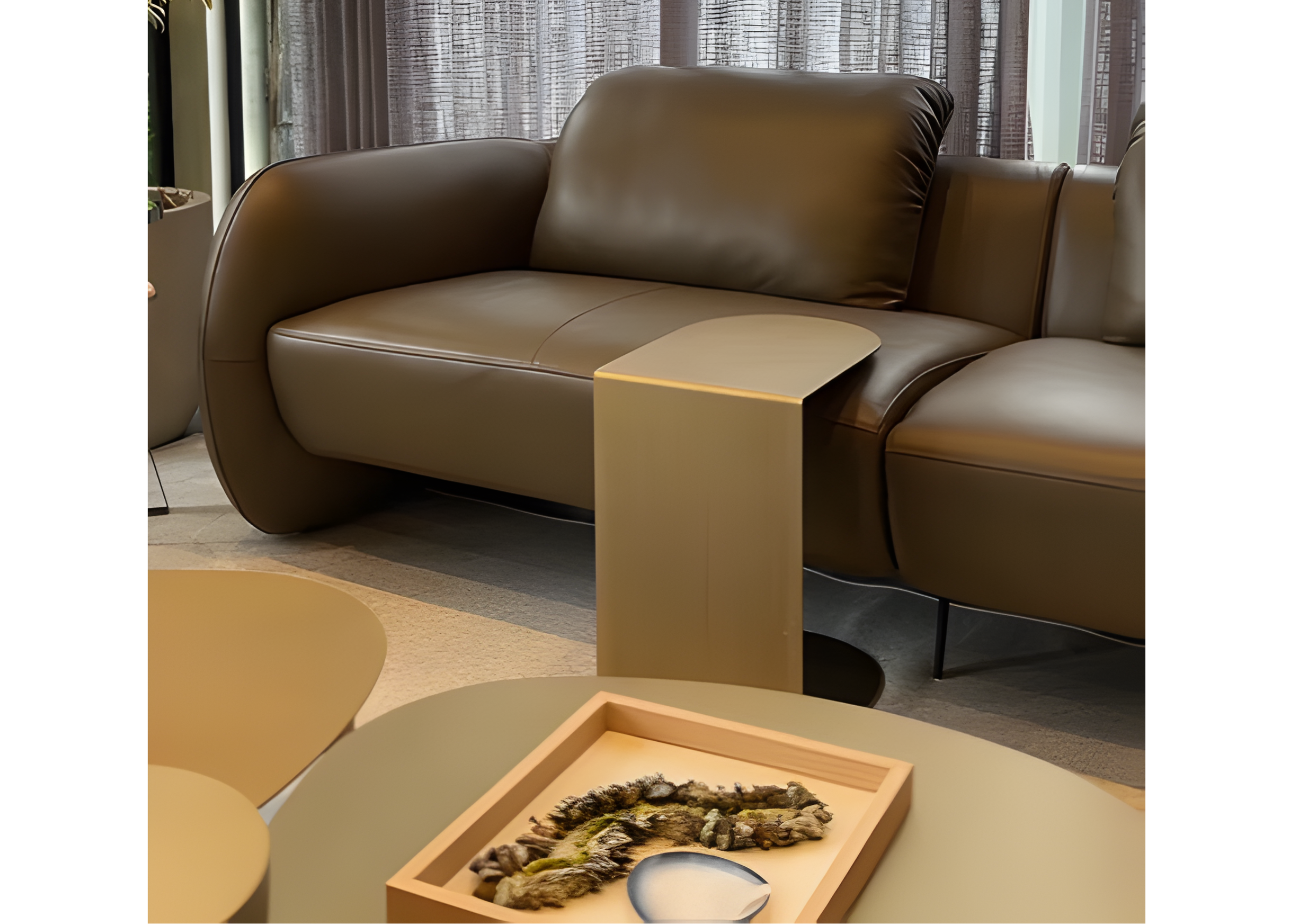 Mesa lateral Eleganza, perfeita para salas de estar contemporâneas. Seu design refinado e acabamento elegante adicionam um toque de sofisticação à decoração.