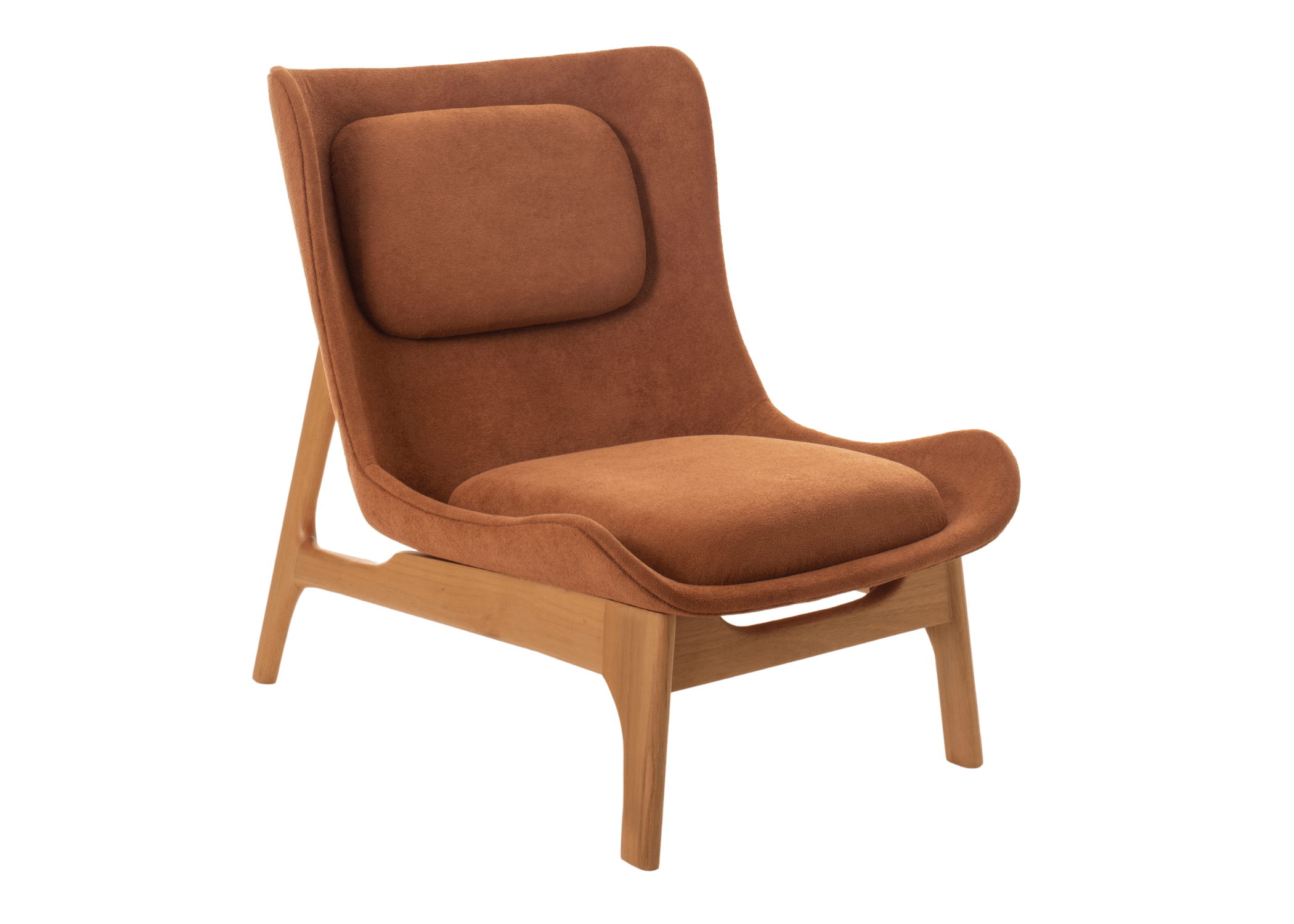 Poltrona com puff modelo Eva, design moderno e contemporâneo, ideal para compor salas de estar sofisticadas e confortáveis.