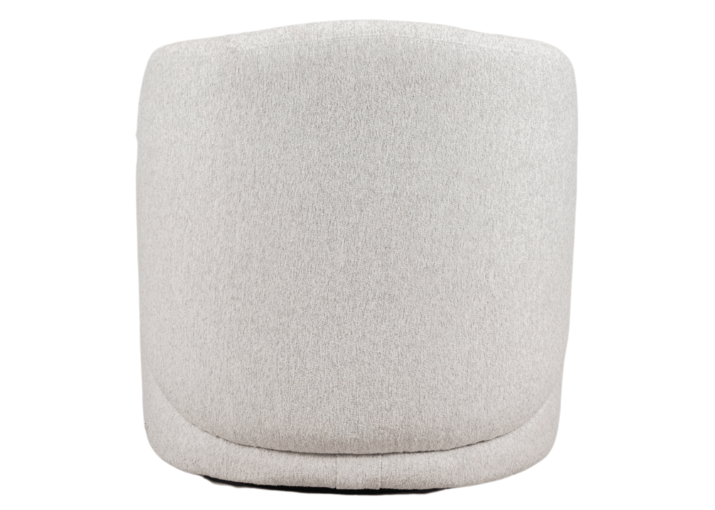 Parte traseira da Poltrona Giratória Nilo com acabamento impecável e estrutura totalmente estofada.