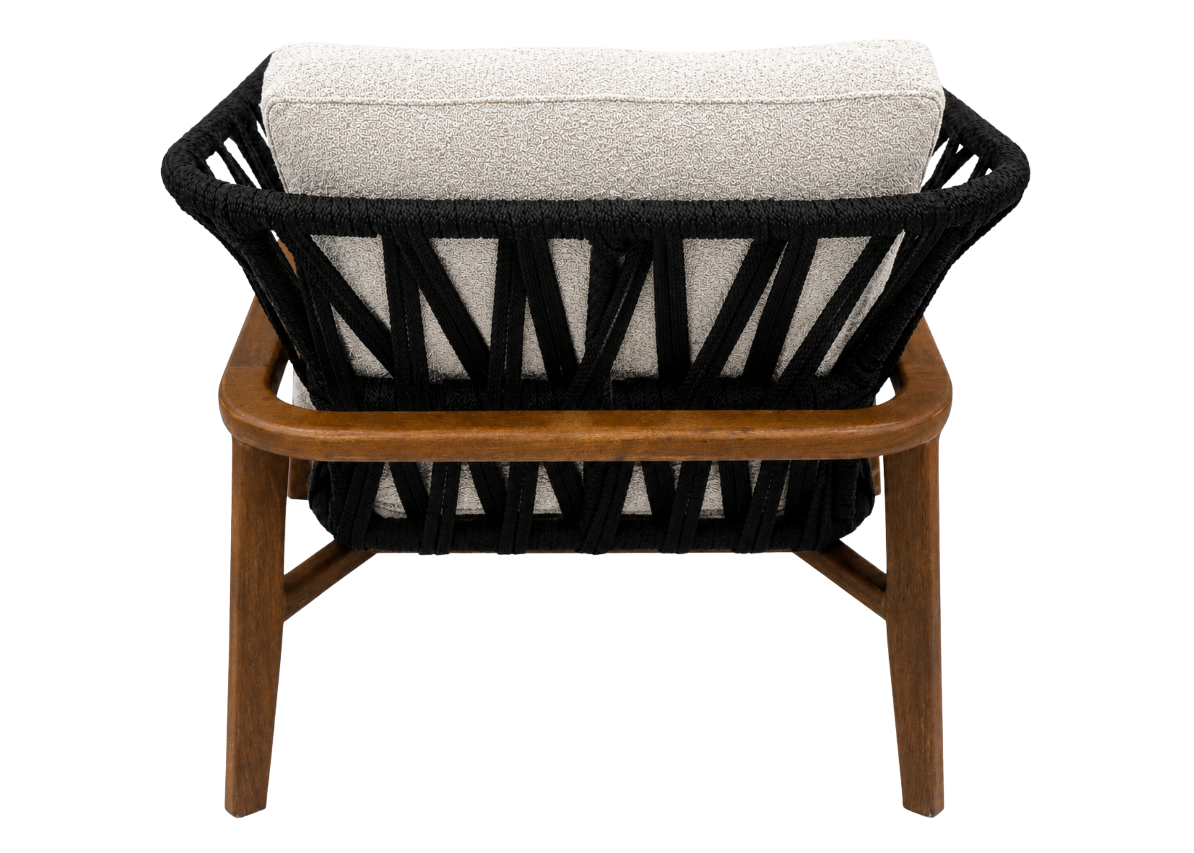 Poltrona Wind para área externa com design moderno e revestimento impermeável, apresentando conforto e sofisticação para espaços ao ar livre.