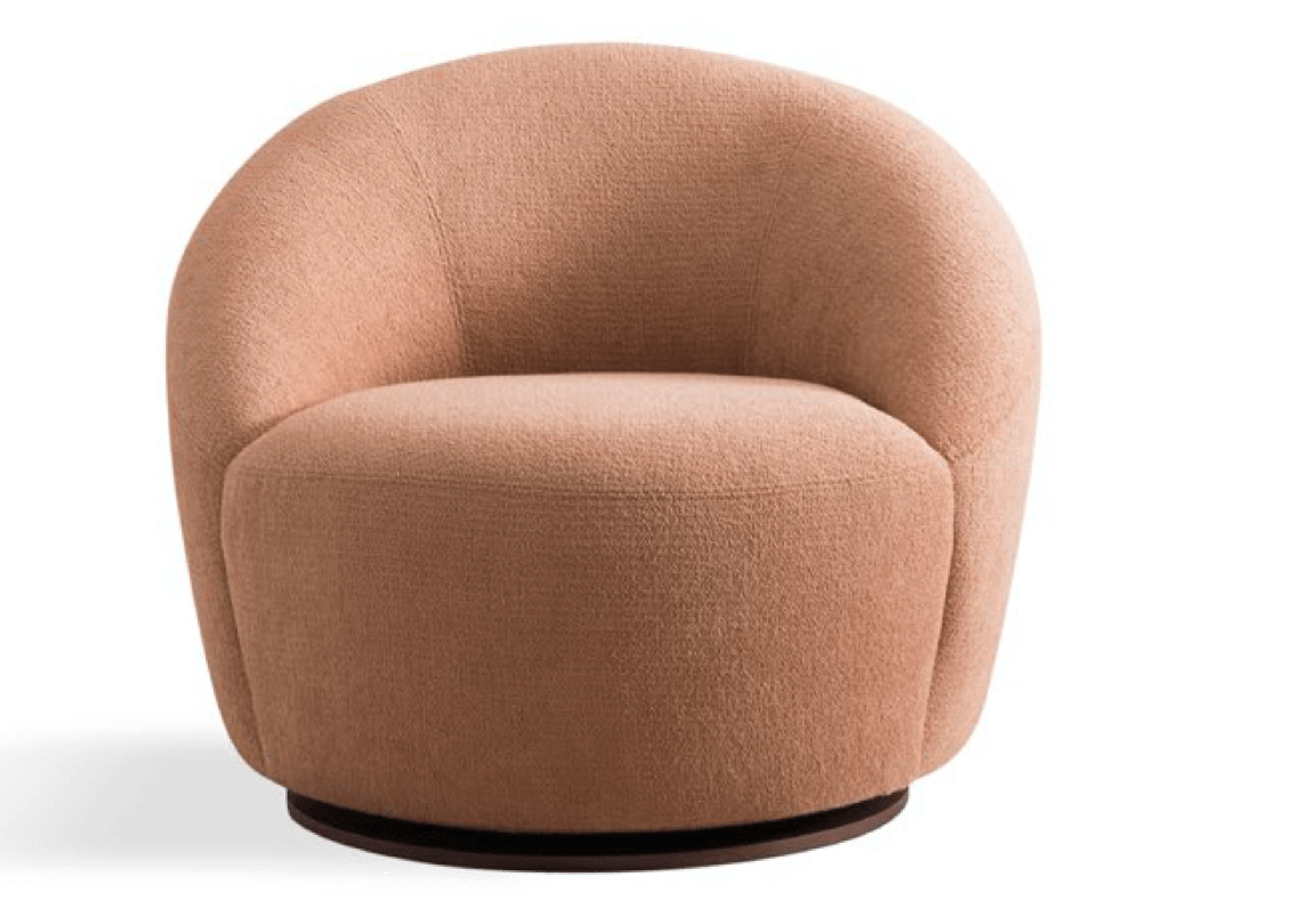 Poltrona Giratória Lótus: design fechado para um ambiente acolhedor e contemporâneo.