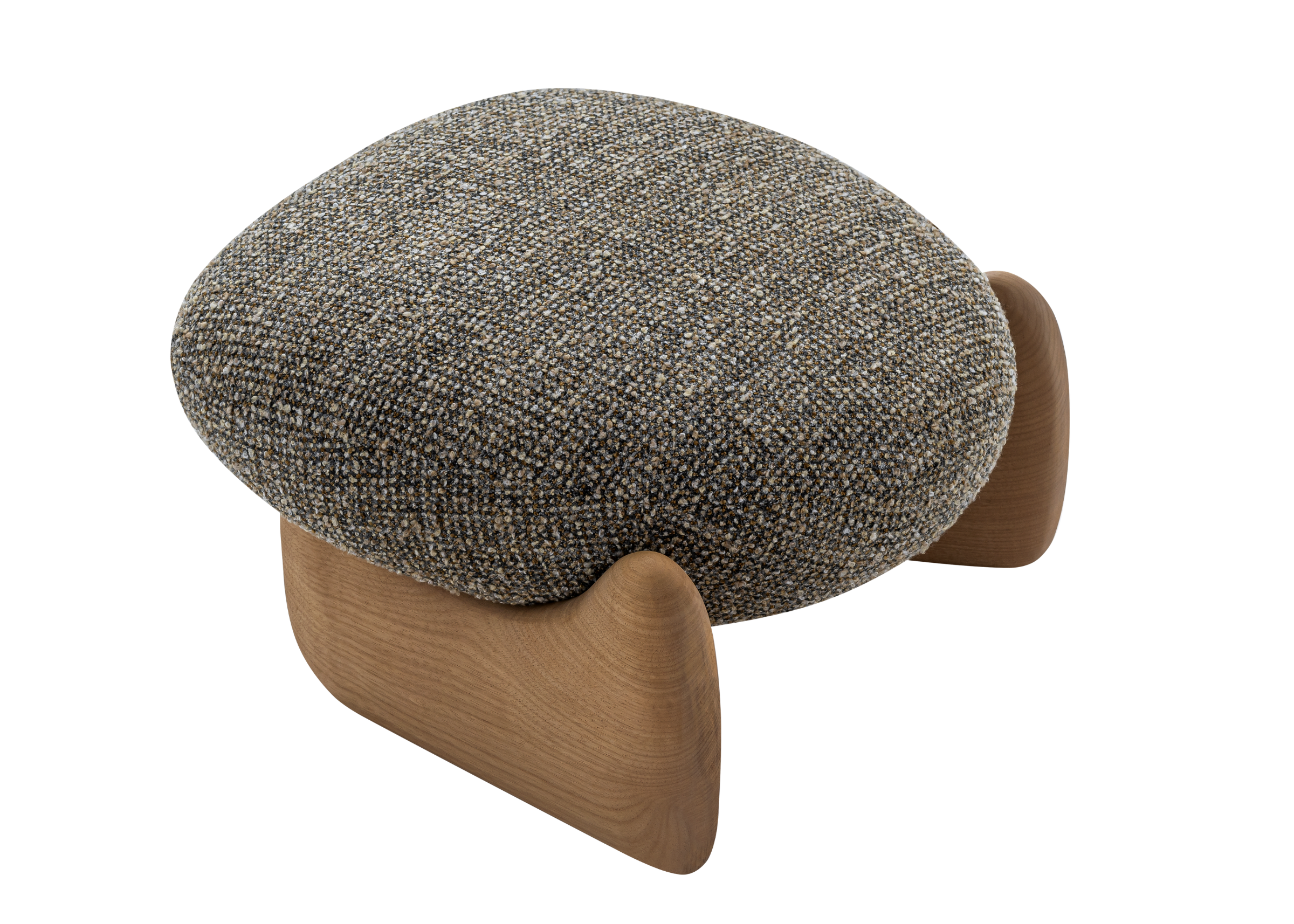 Puff Elos com assento confortável em tecido rústico, oferecendo elegância e versatilidade para ambientes acolhedores.