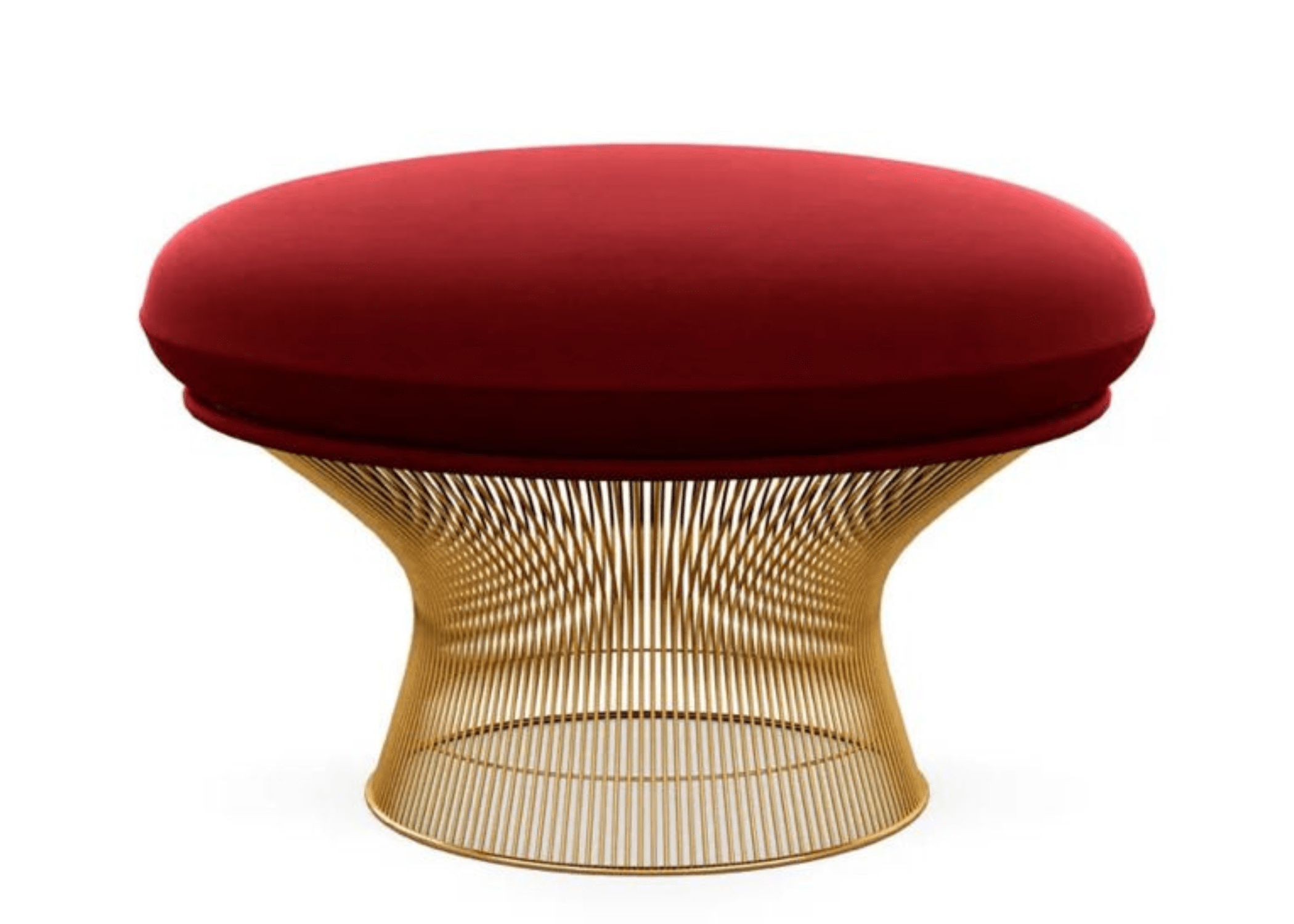 Estofamento confortável do Puff Platner para momentos de relaxamento.