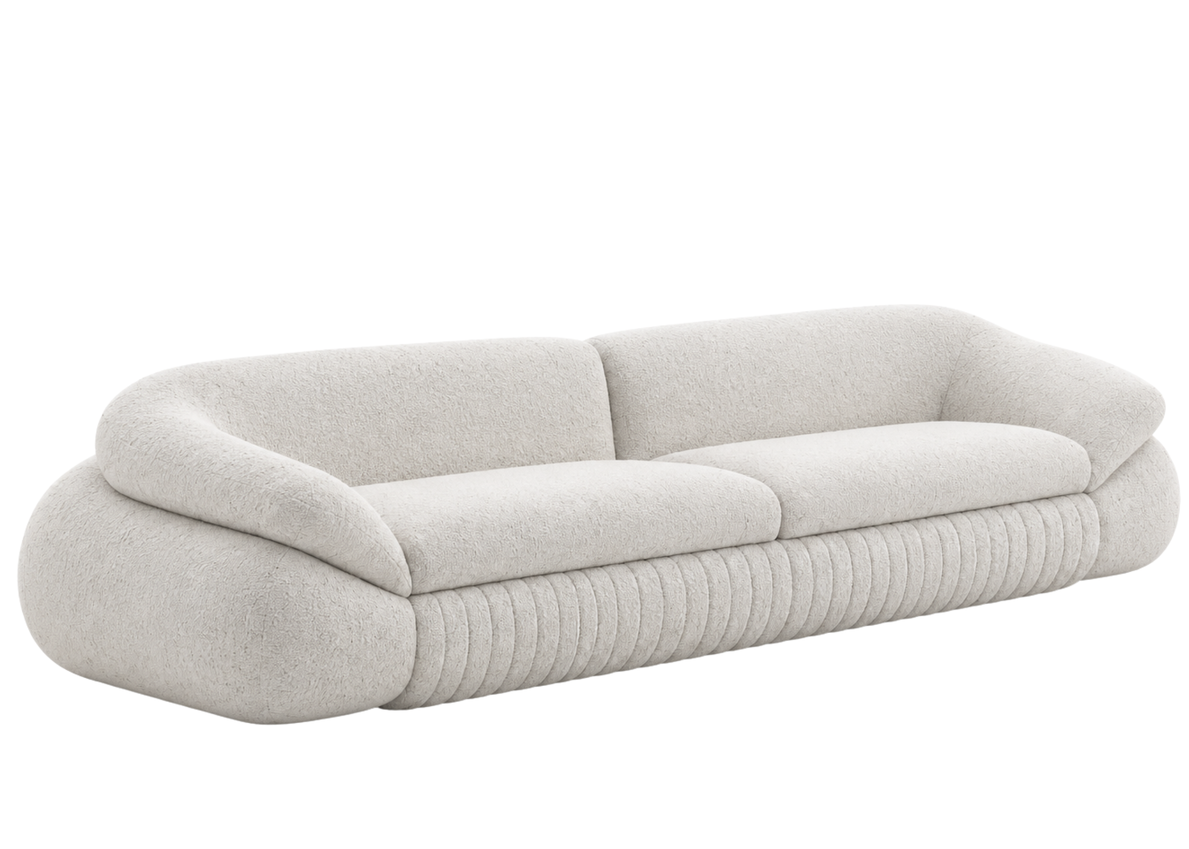 Sofá Jubarte com design elegante e detalhes encantadores, ideal para compor ambientes amplos, sofisticados e acolhedores.
