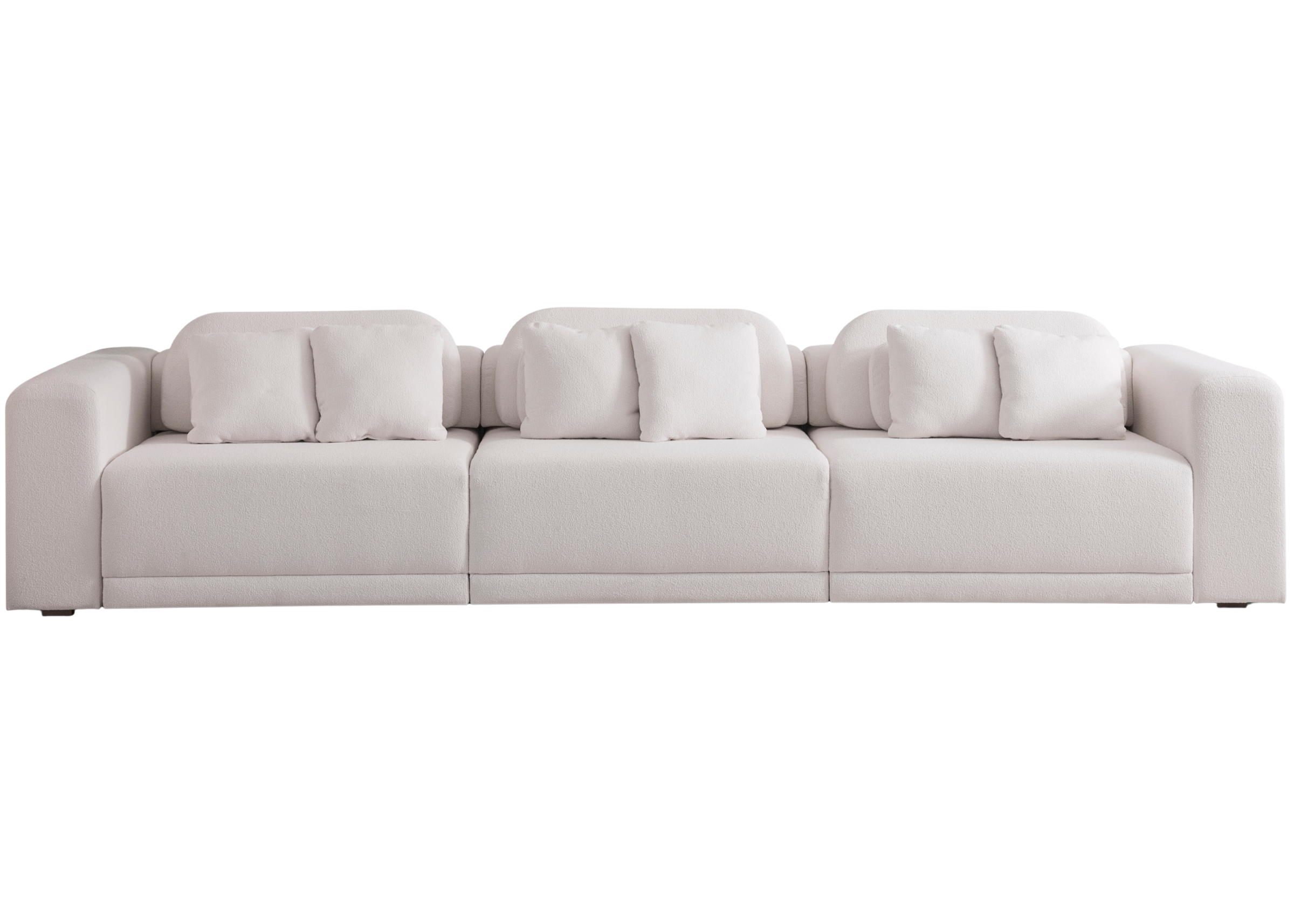 Sofá de três lugares modelo Nice, com design luxuoso e acabamento refinado. Ideal para composições sofisticadas, apresentado sobre fundo neutro.