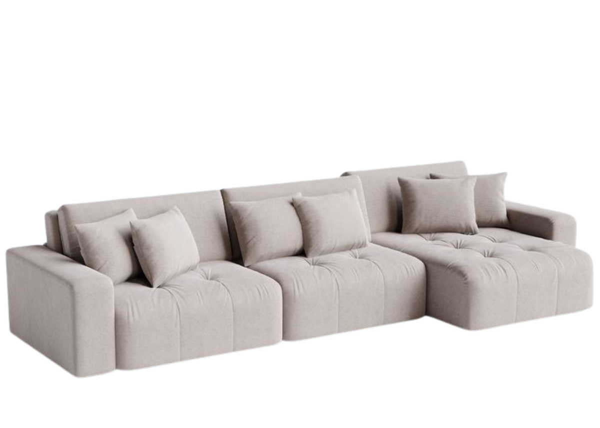 Sofá Vellum retrátil e reclinável, apresentando design sofisticado e confortável, ideal para compor salas de estar modernas e proporcionar maior comodidade.