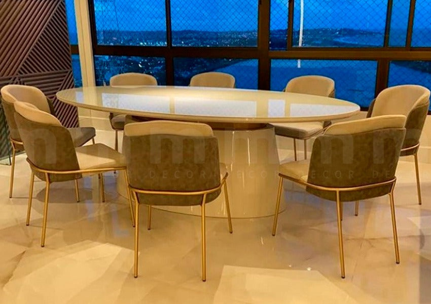Mesa de jantar Favo: uma obra-prima de design, iluminando a sala com sua moda única e especial.