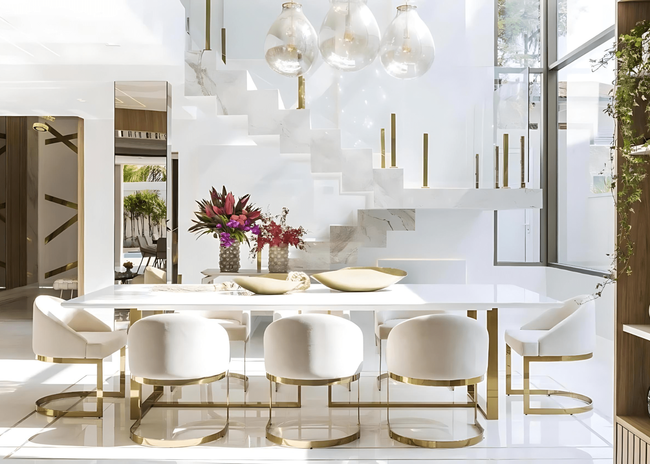 Tendência: móveis de alto padrão em aço inox dourado gold