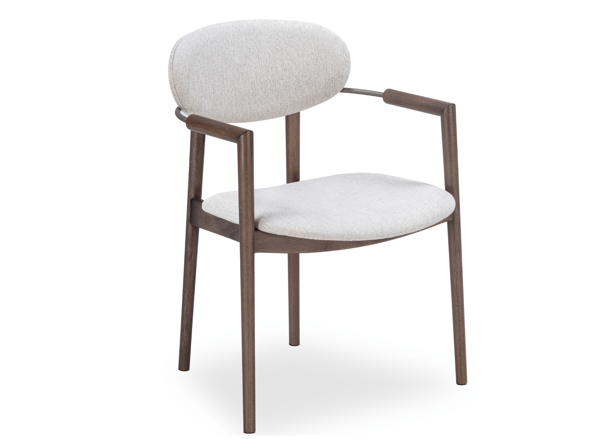 Cadeira Arthemis: design ergonômico e sólida base em madeira.