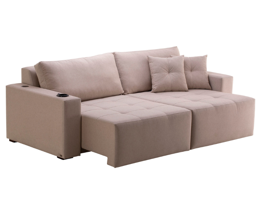 Sofá Retrátil Solo: Assentos expansíveis para máximo conforto.