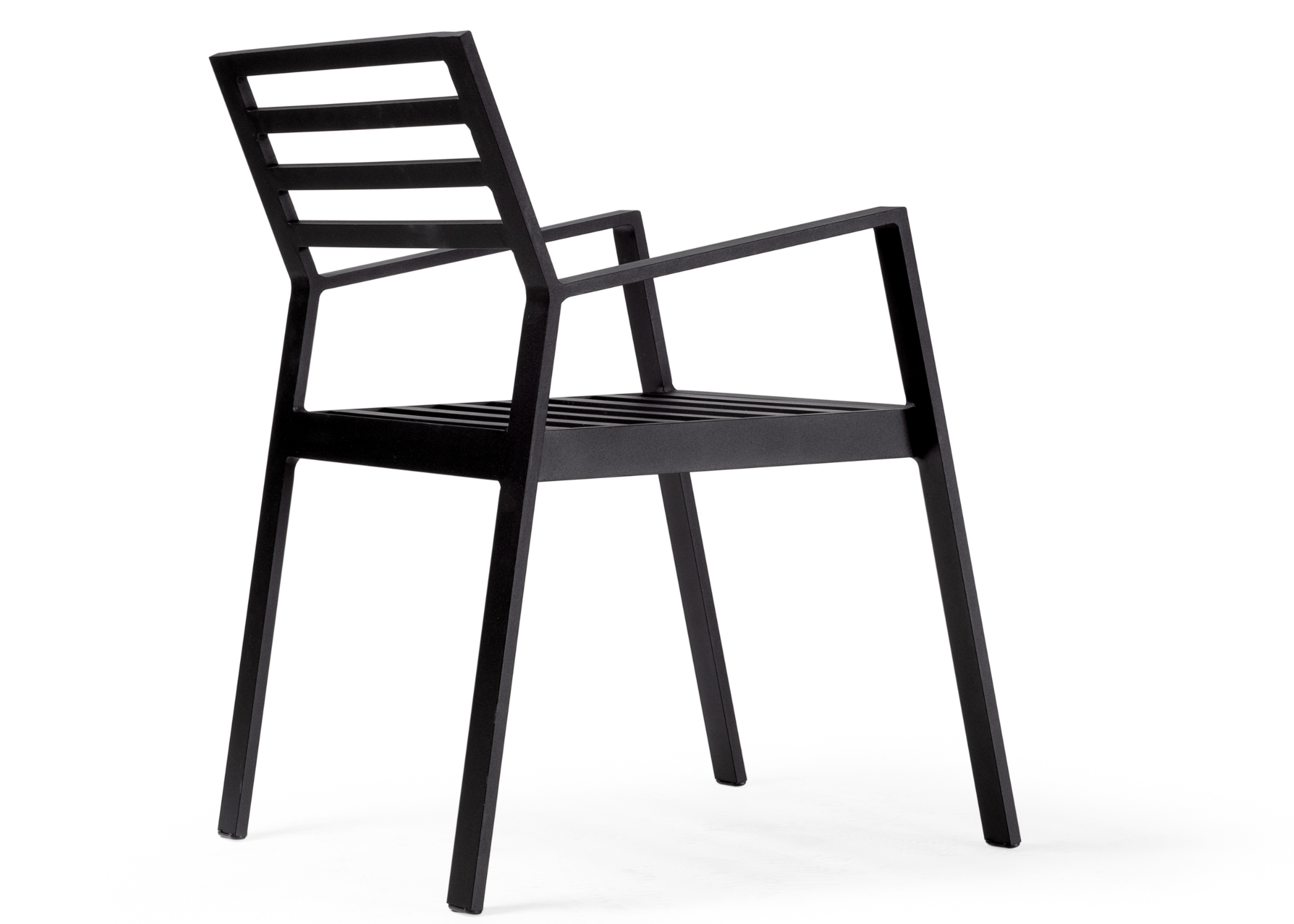 Detalhe da estrutura leve e resistente da Cadeira Zen em alumínio.