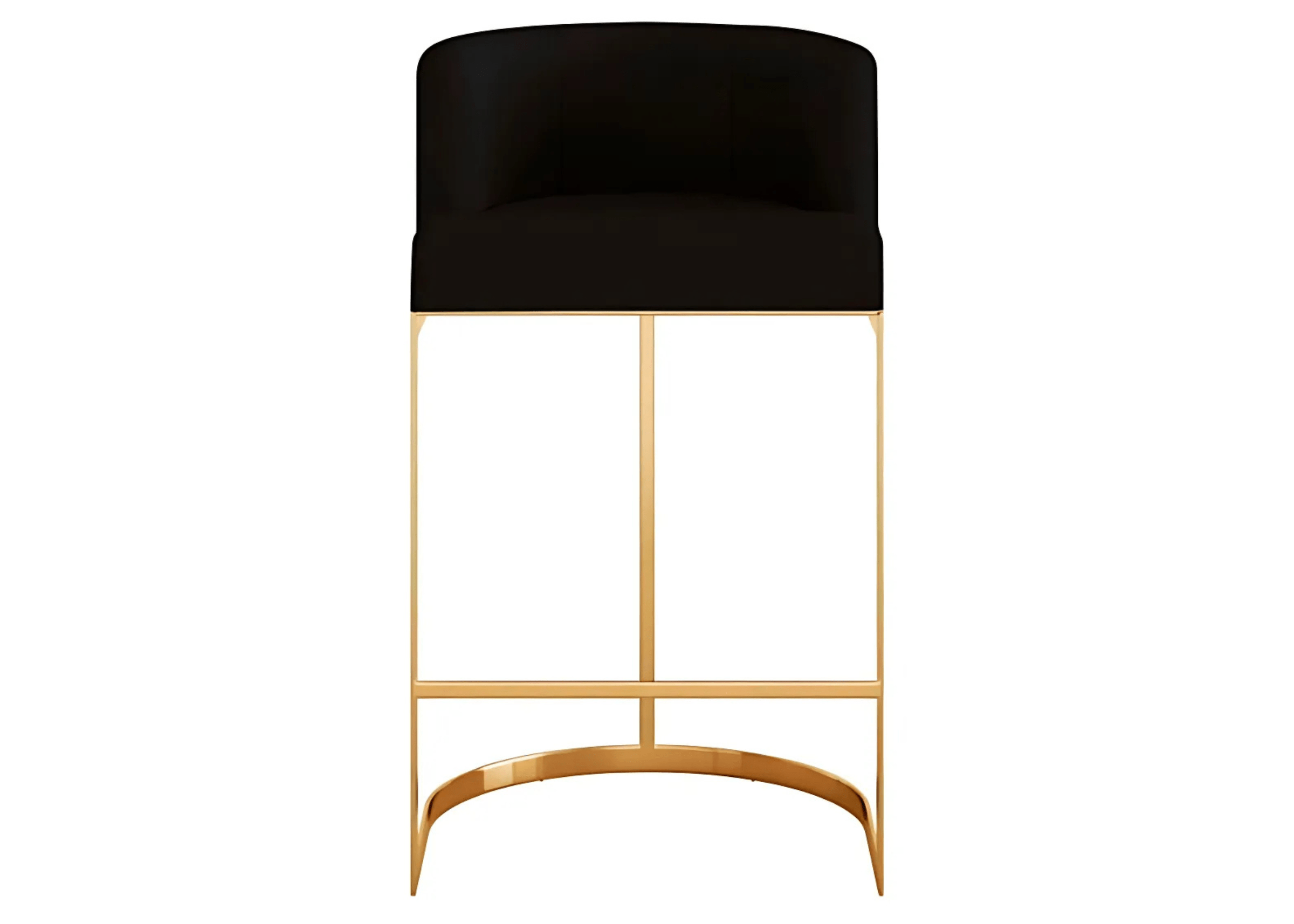 Assento estofado da banqueta Gregori: conforto e sofisticação em um único design.