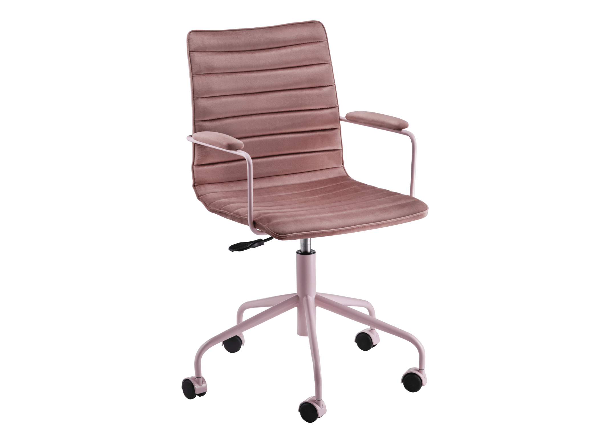 stilo e ergonomia: Cadeira Mobly com design moderno e regulagem de altura.