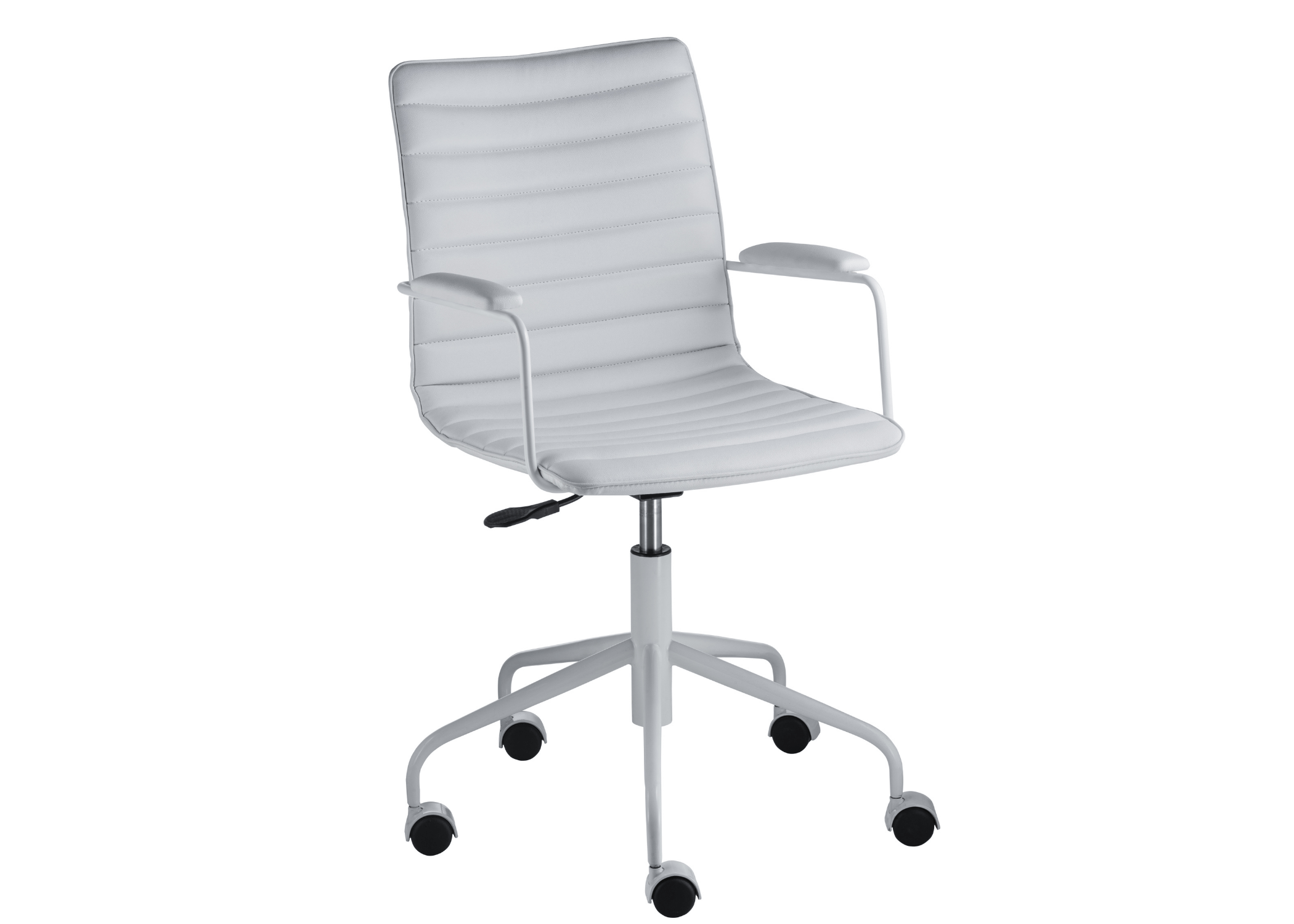 stilo e ergonomia: Cadeira Mobly com design moderno e regulagem de altura.