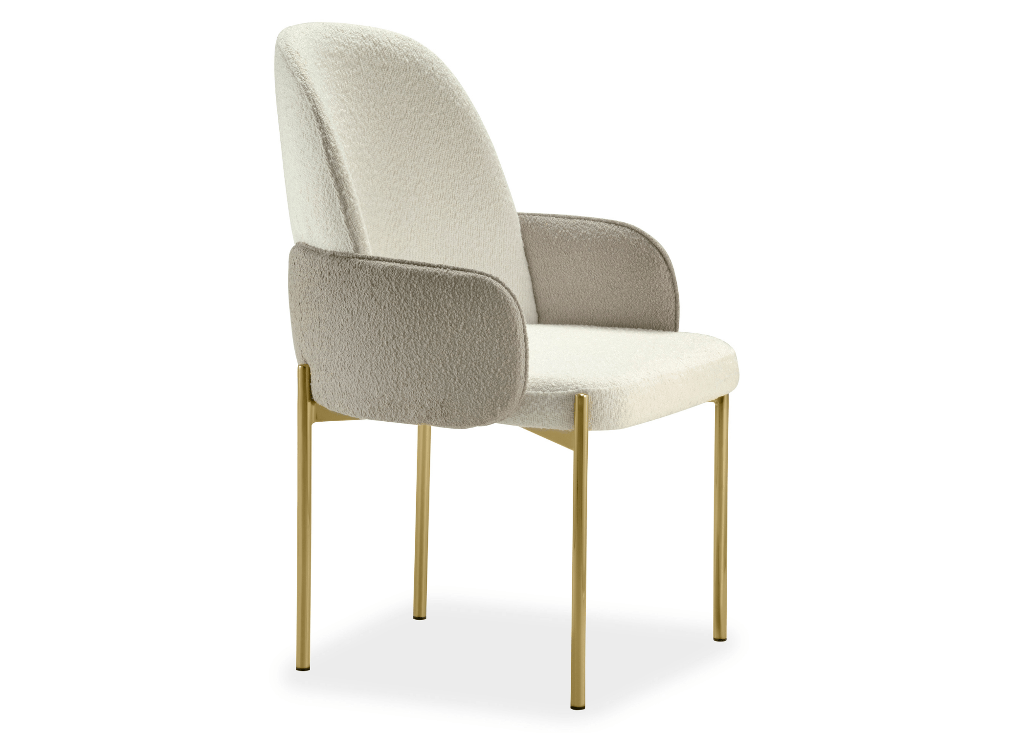 Cadeira Gala em design de interiores, com detalhes elegantes nos braços.