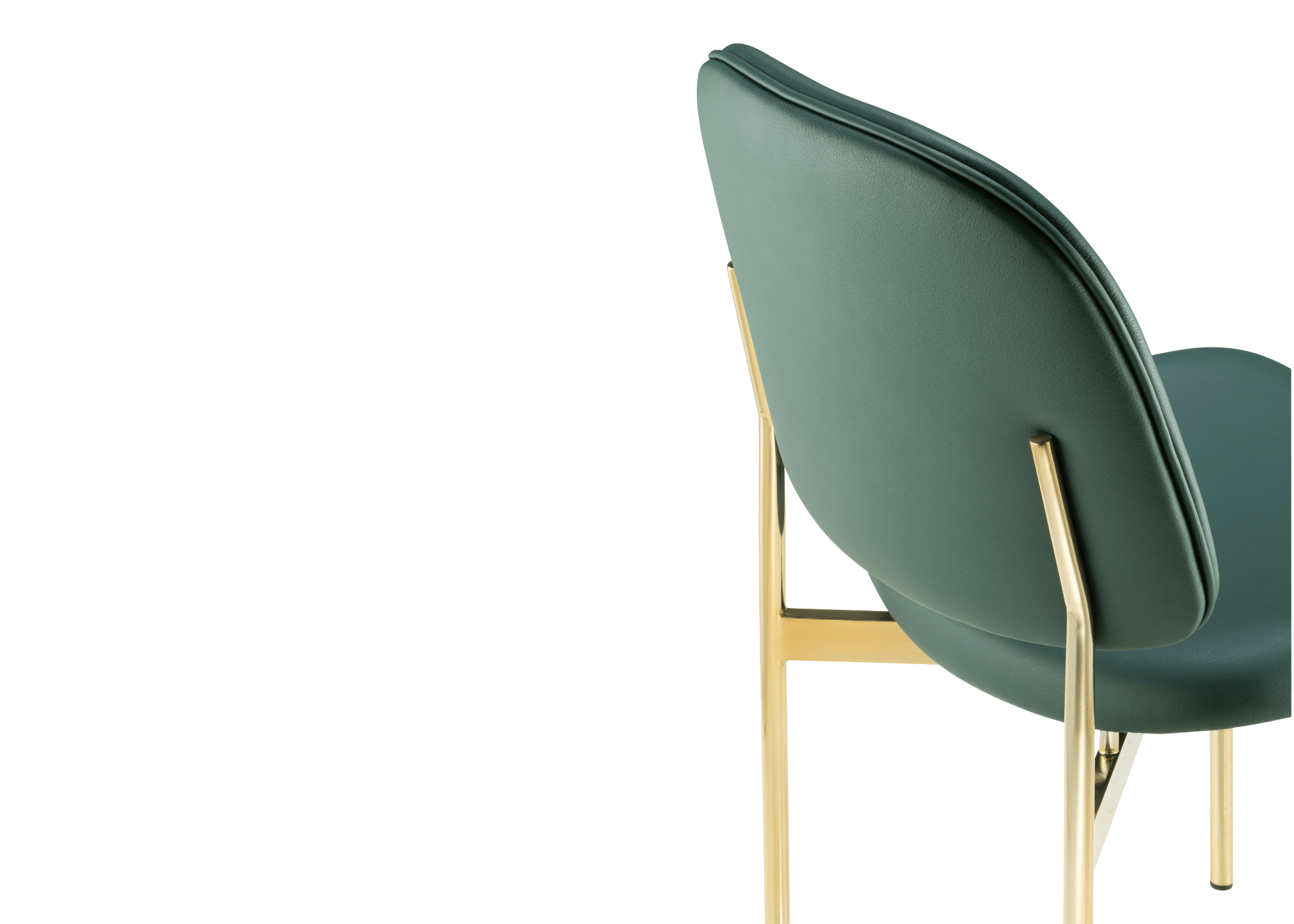 Base em aço carbono pintado: durabilidade e estilo na Cadeira Malta.