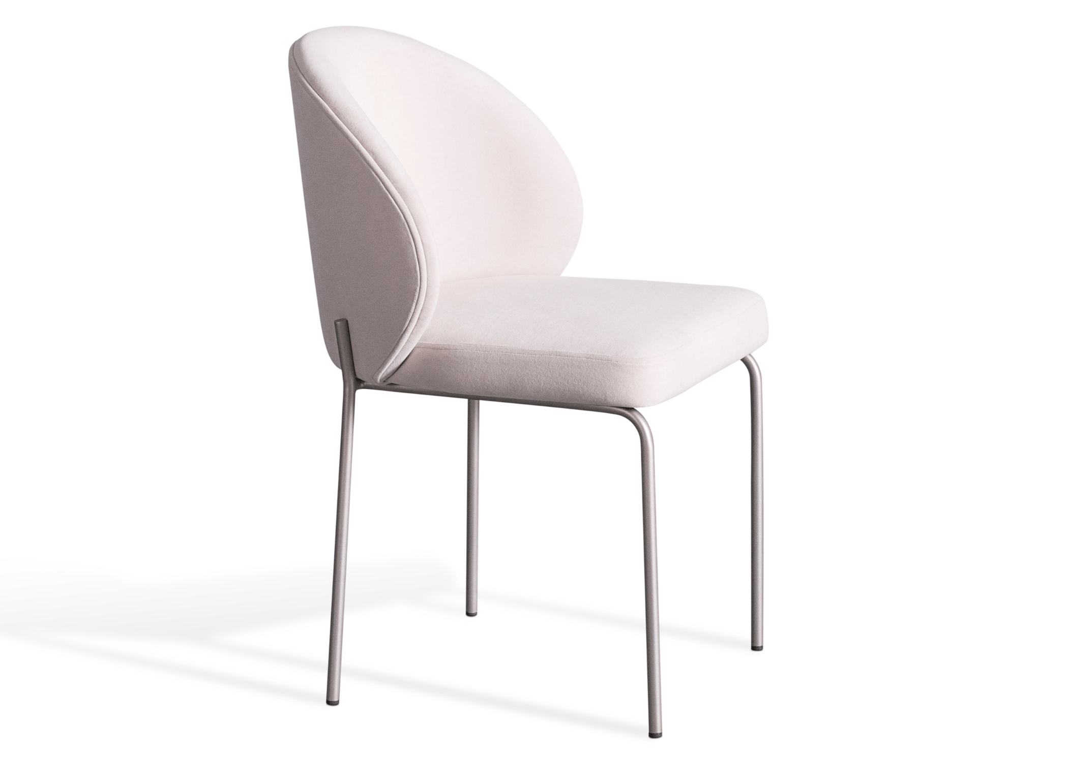 Cadeira Zayn em diferentes ângulos para apreciar seu design exclusivo.