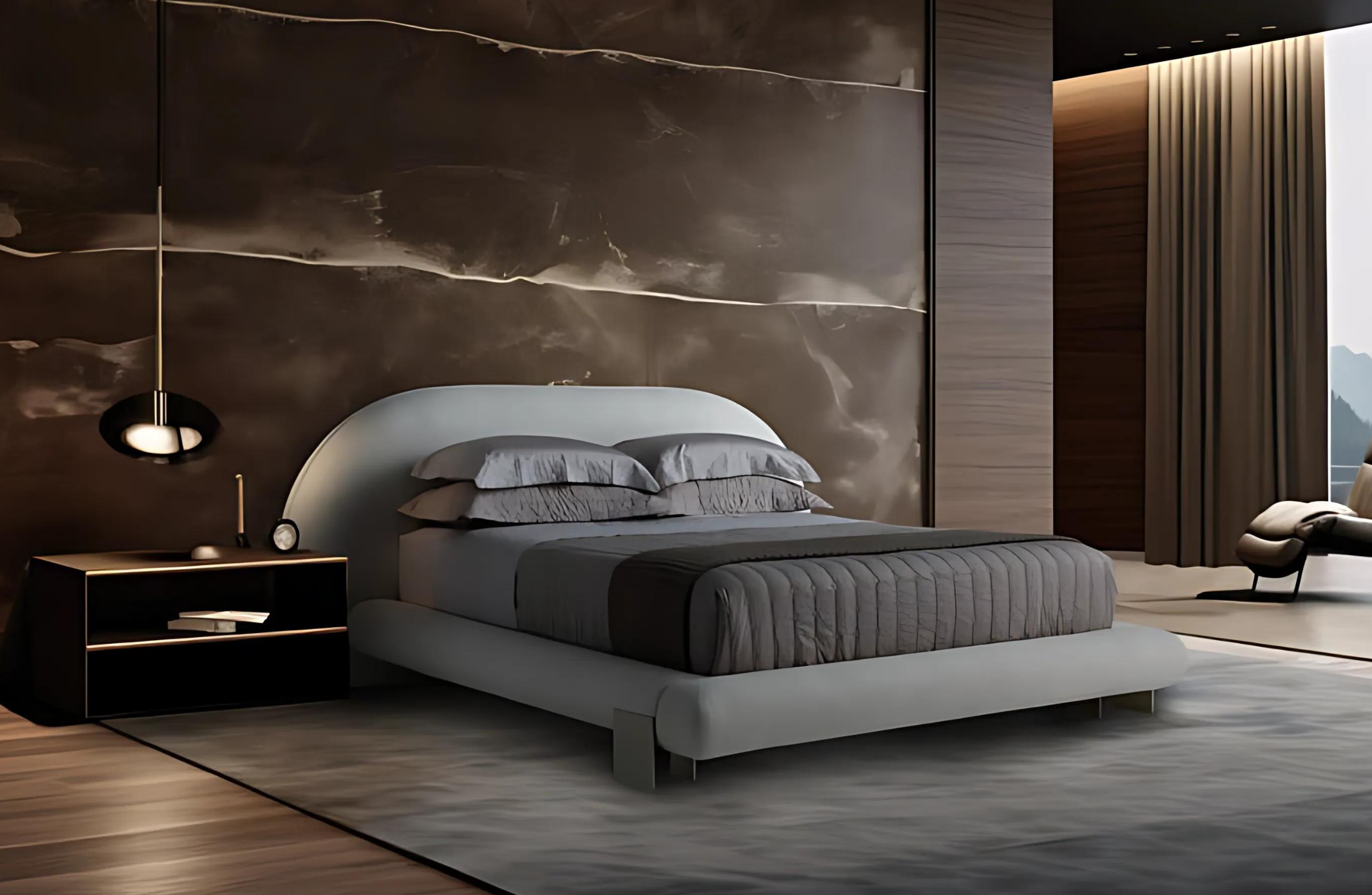 Quarto moderno e elegante com a Cama Serena.