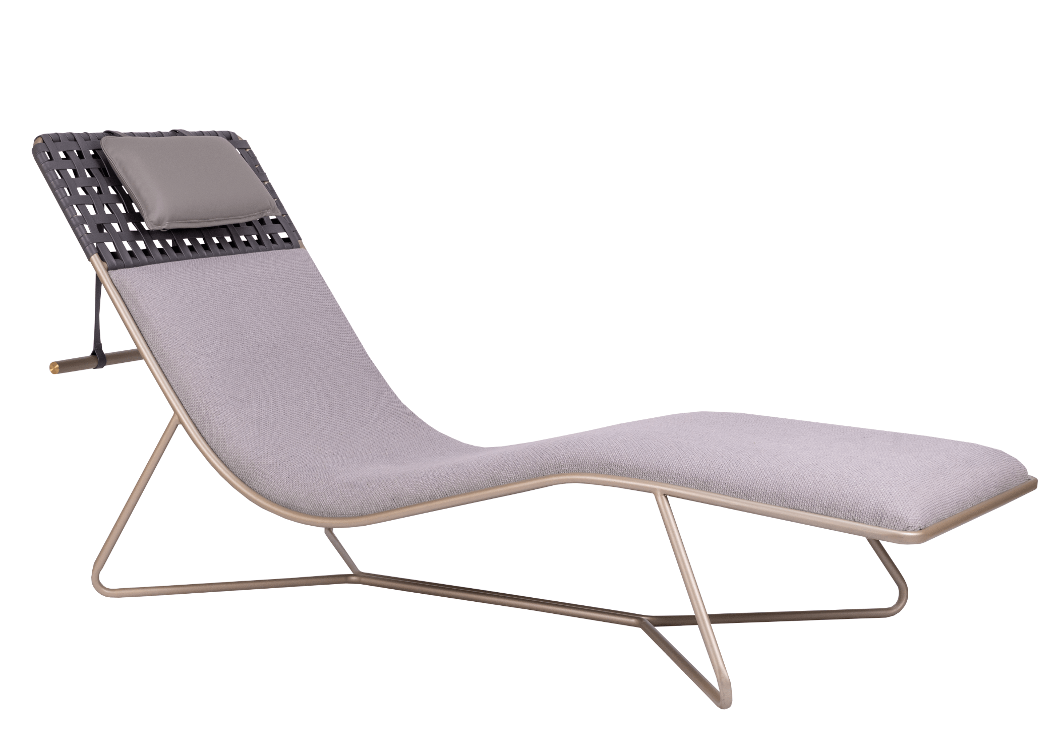 Chaise Lis com base em aço carbono e estofado luxuoso