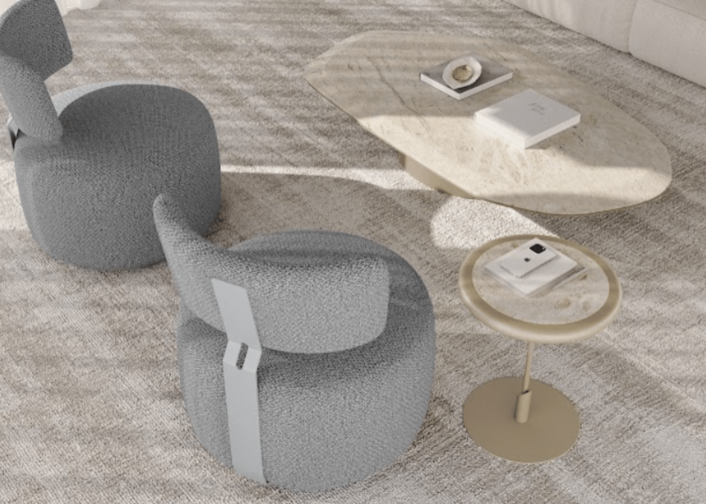 Mesa Eron compondo ambiente elegante com iluminação suave