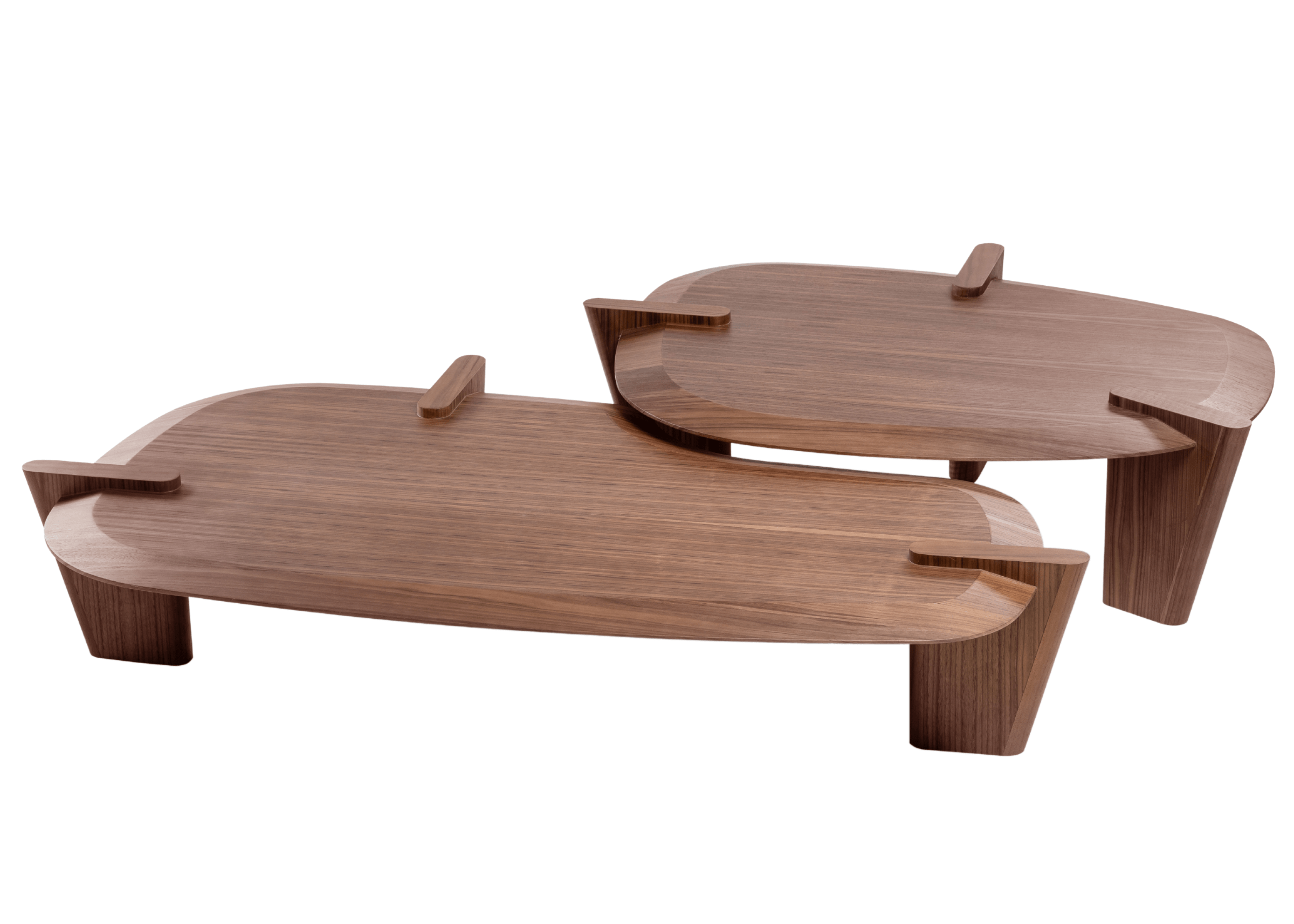 Conjunto de duas Mesas de Centro Simple com design elegante e fluido.