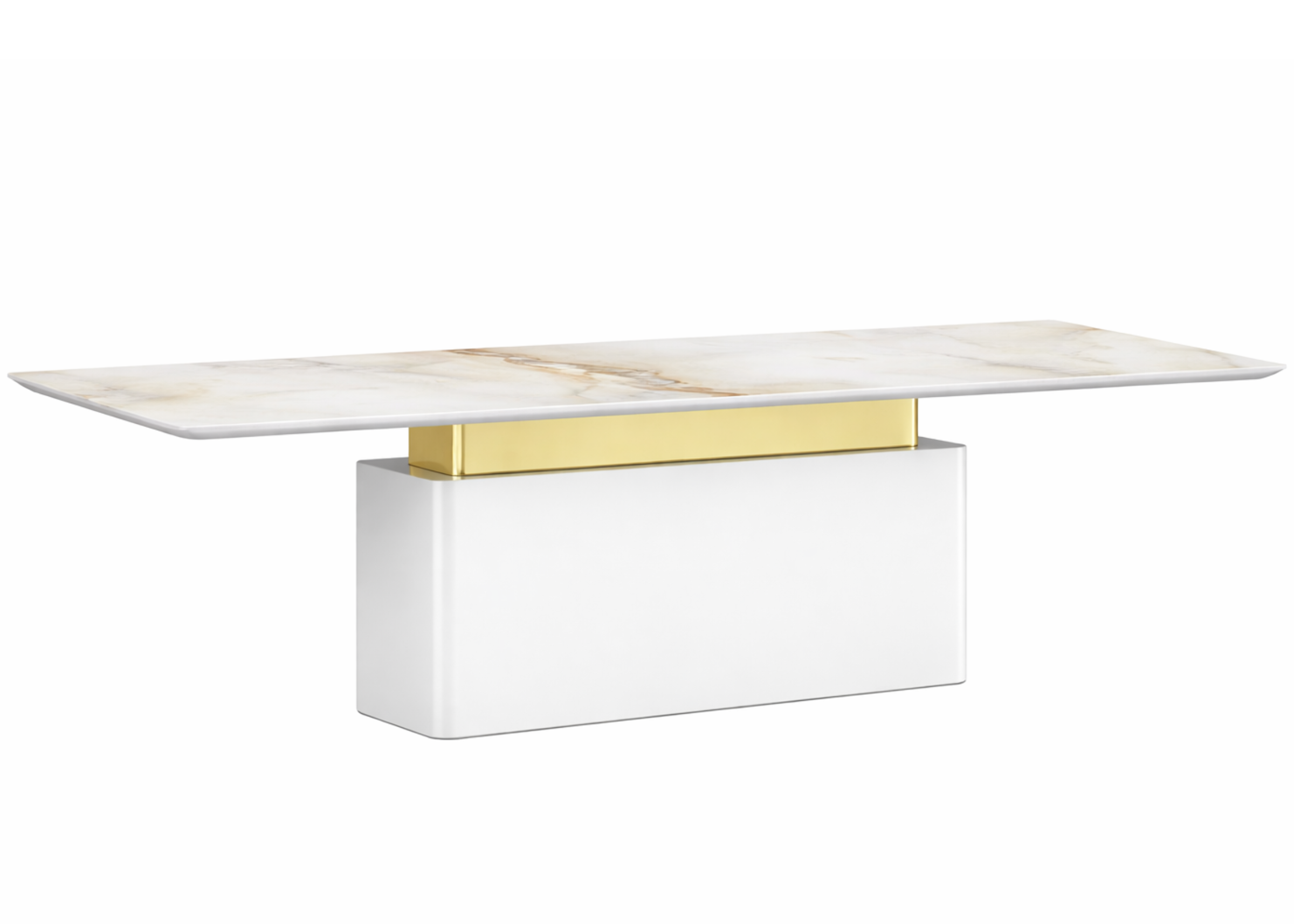 Mesa de jantar Favo Slim em ambiente decorado, com visual elegante e presença marcante.