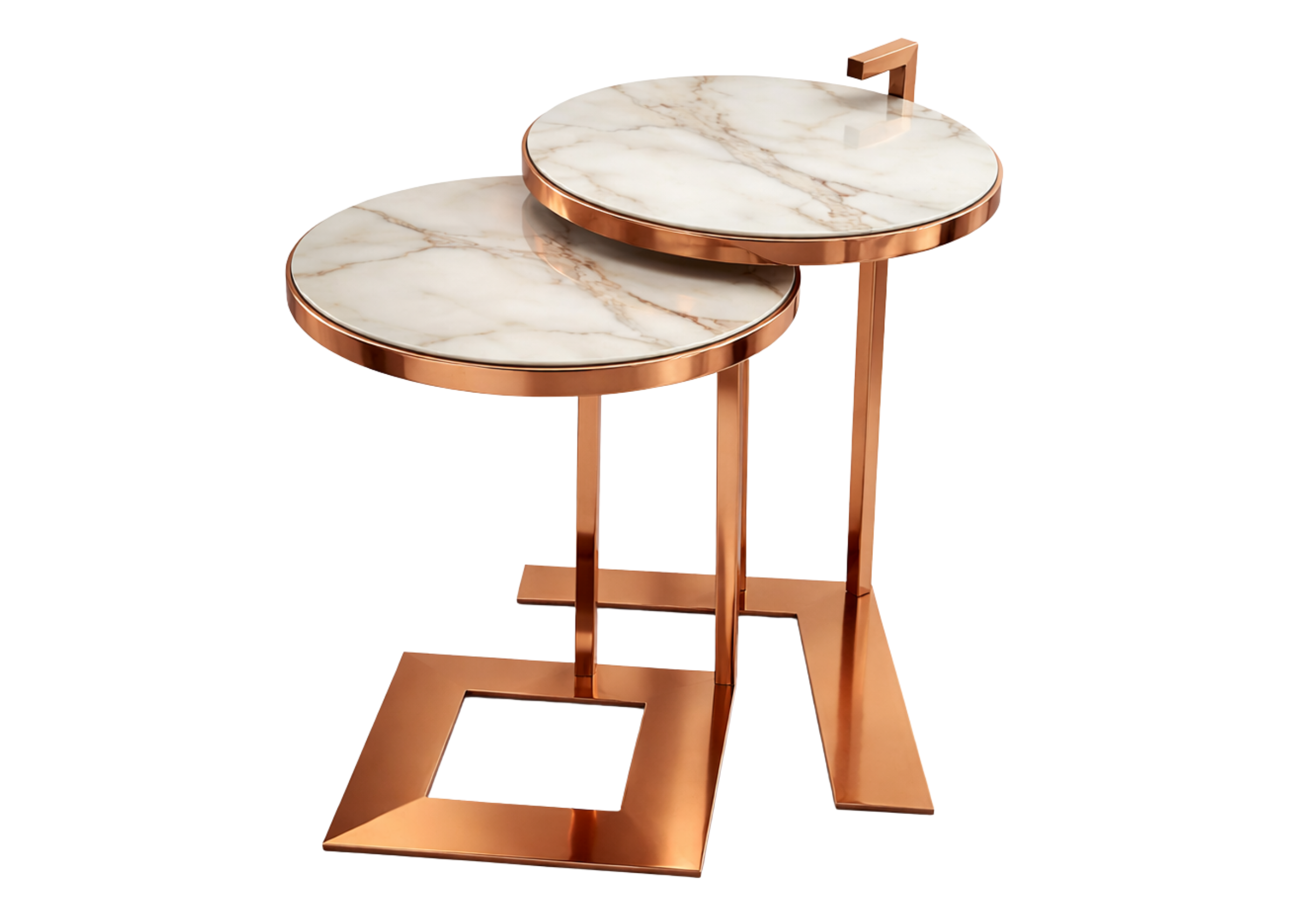 Mesa Primme com estrutura metálica em inox e acabamento refinado, ideal para ambientes sofisticados.