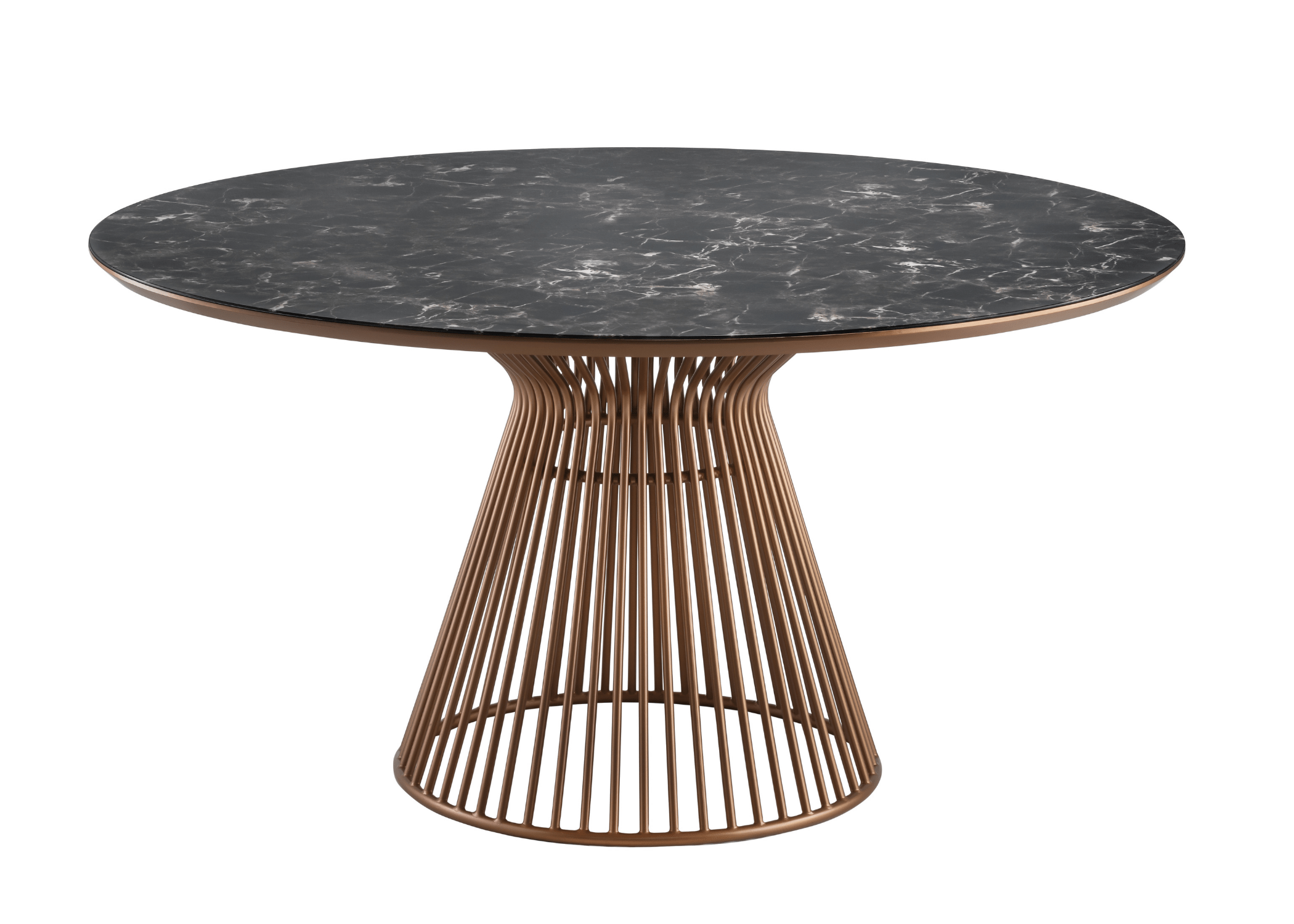 Mesa de Jantar Luxo: expressão de requinte, com sua base em aço carbono pintado e design contemporâneo.