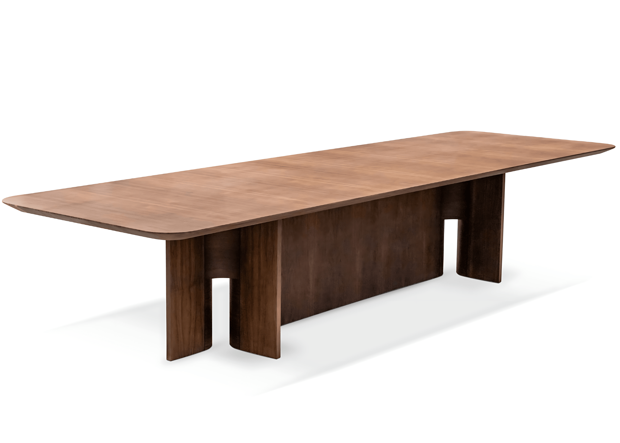 Mesa de Jantar Aruba em destaque, base de linhas orgânicas para toque contemporâneo.