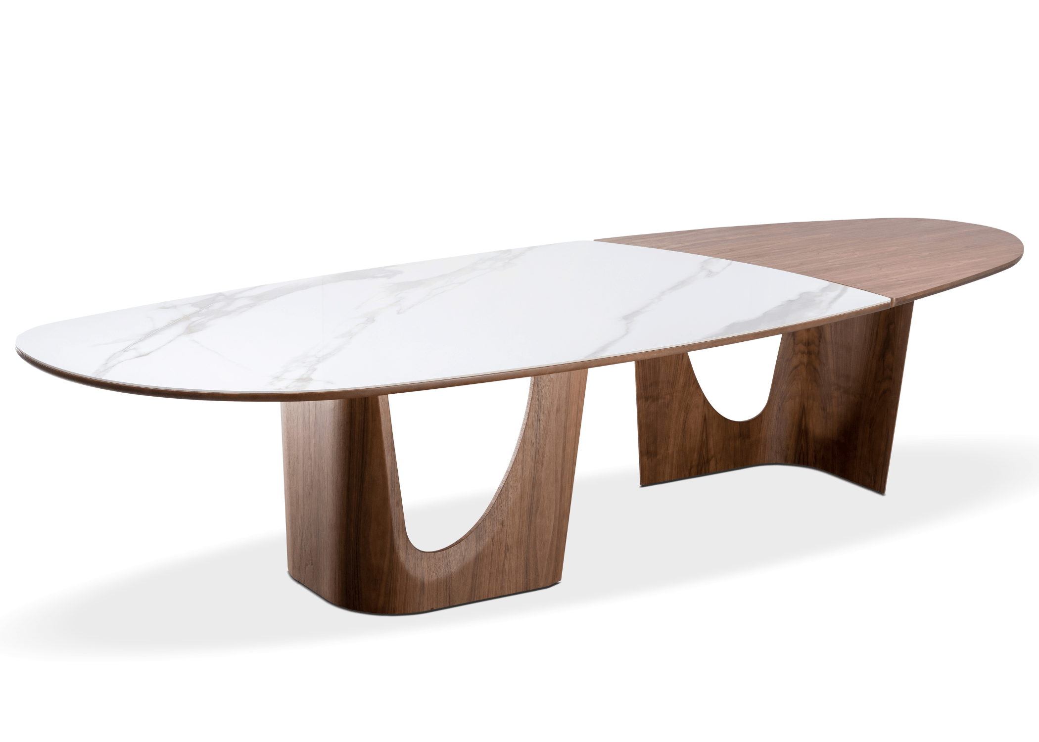 Mesa de Jantar Fusion com tampo em ts e madeira, design moderno.