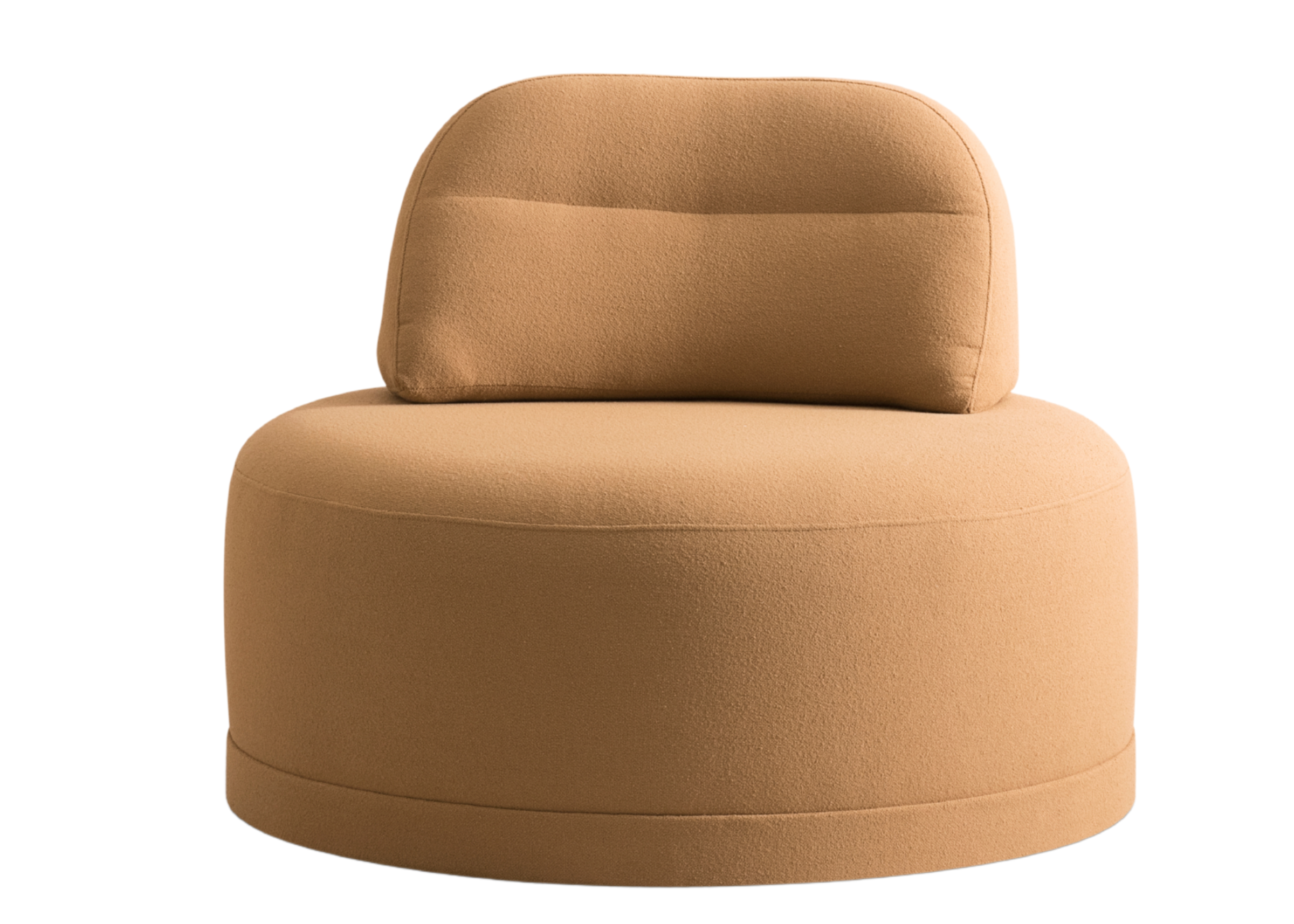 Poltrona Eleganza com mecanismo manual de regulagem de profundidade no encosto e acabamento elegante de linhas curvas.