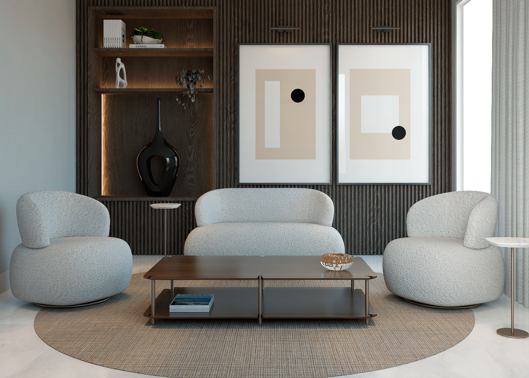 Poltrona Matteo com design clássico em ambiente moderno.