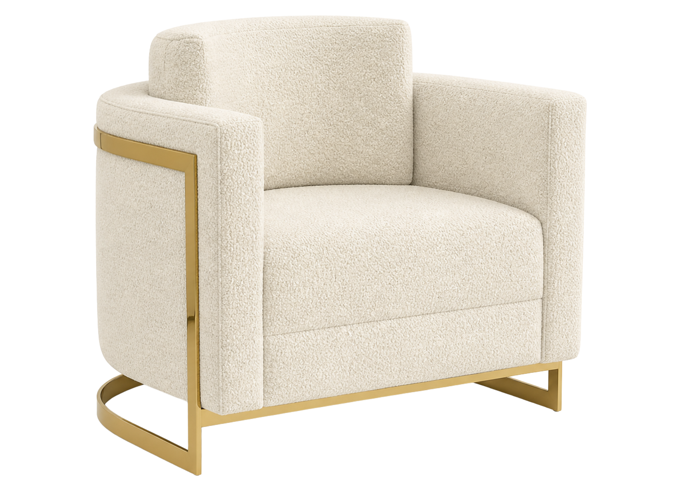 Poltrona Volpi com estrutura elegante e acabamento premium, ideal para salas contemporâneas e refinadas.