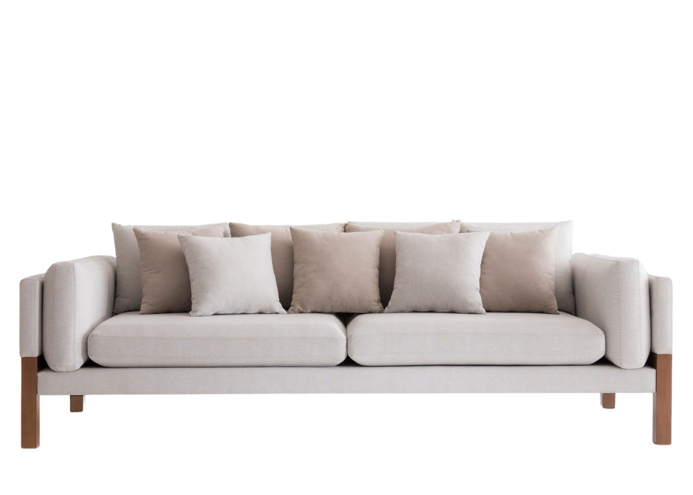 Detalhe da estética minimalista do Sofá Living Plural.