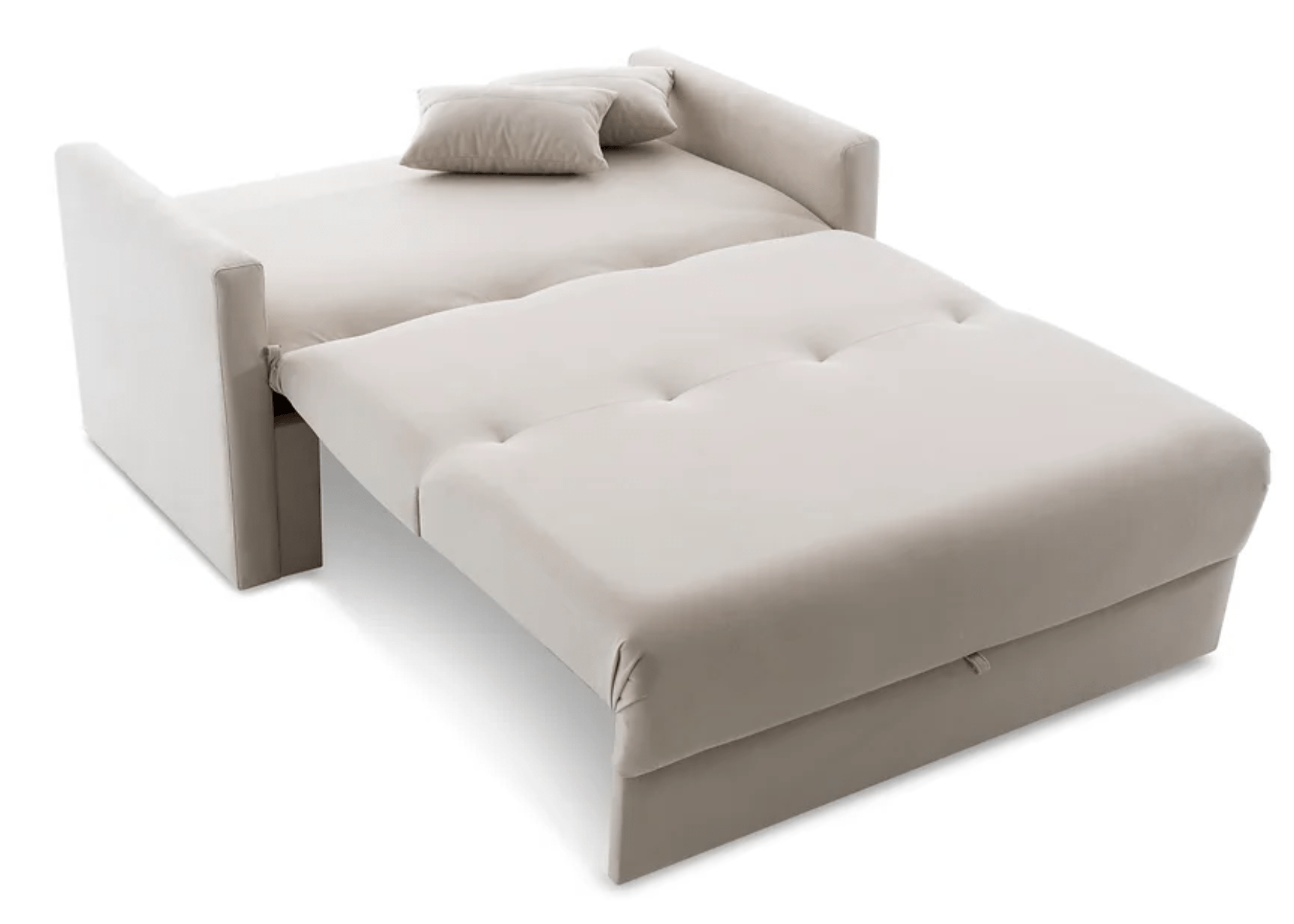 Sofá Cama Brunna estofamento acolchoado para relaxamento.