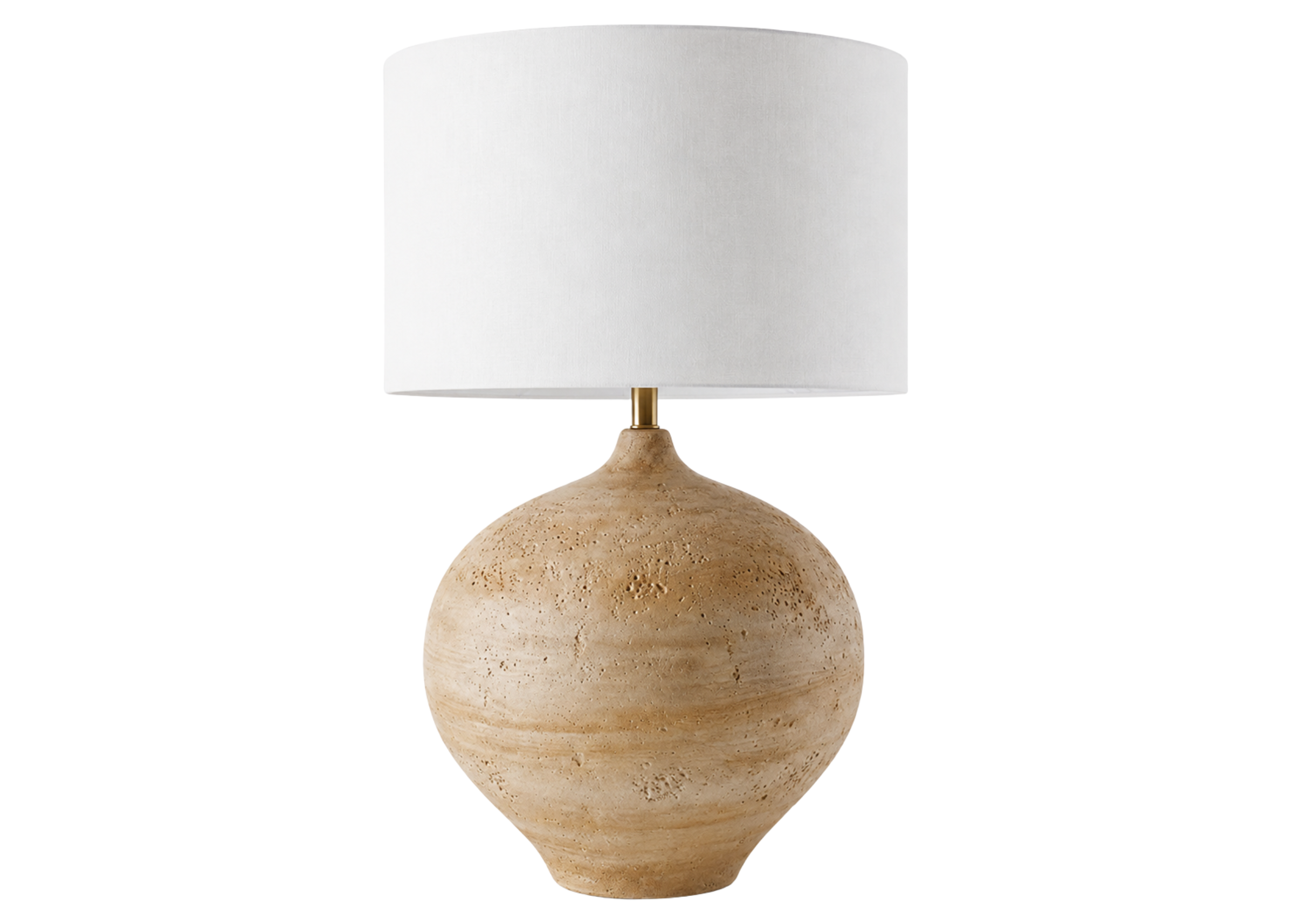 Abajur 4138 com base em resina e haste em metal dourado, apresentando design elegante e sofisticado para ambientes modernos.
